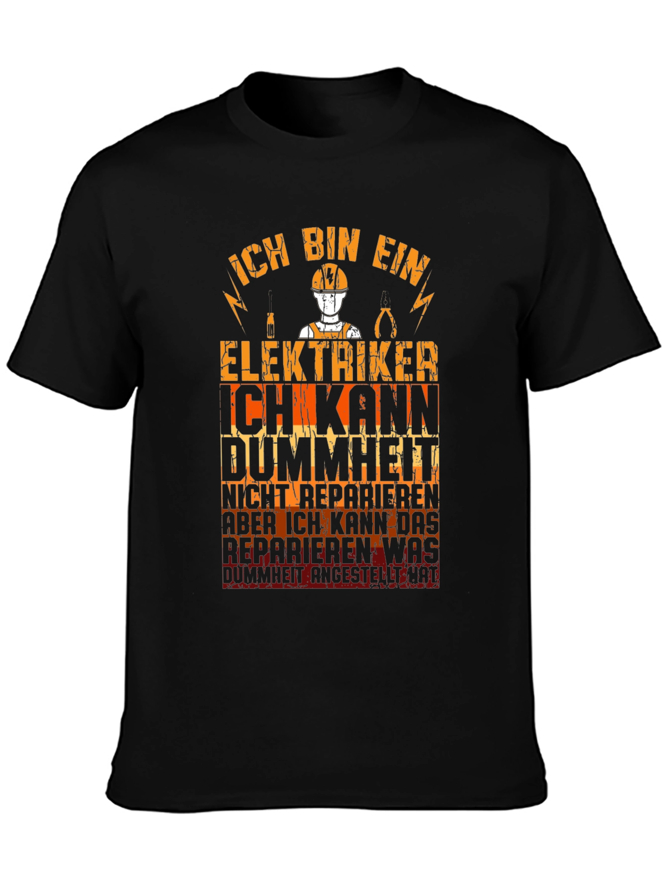 Electrician T-Shirt Funny German Text Graphic Tee