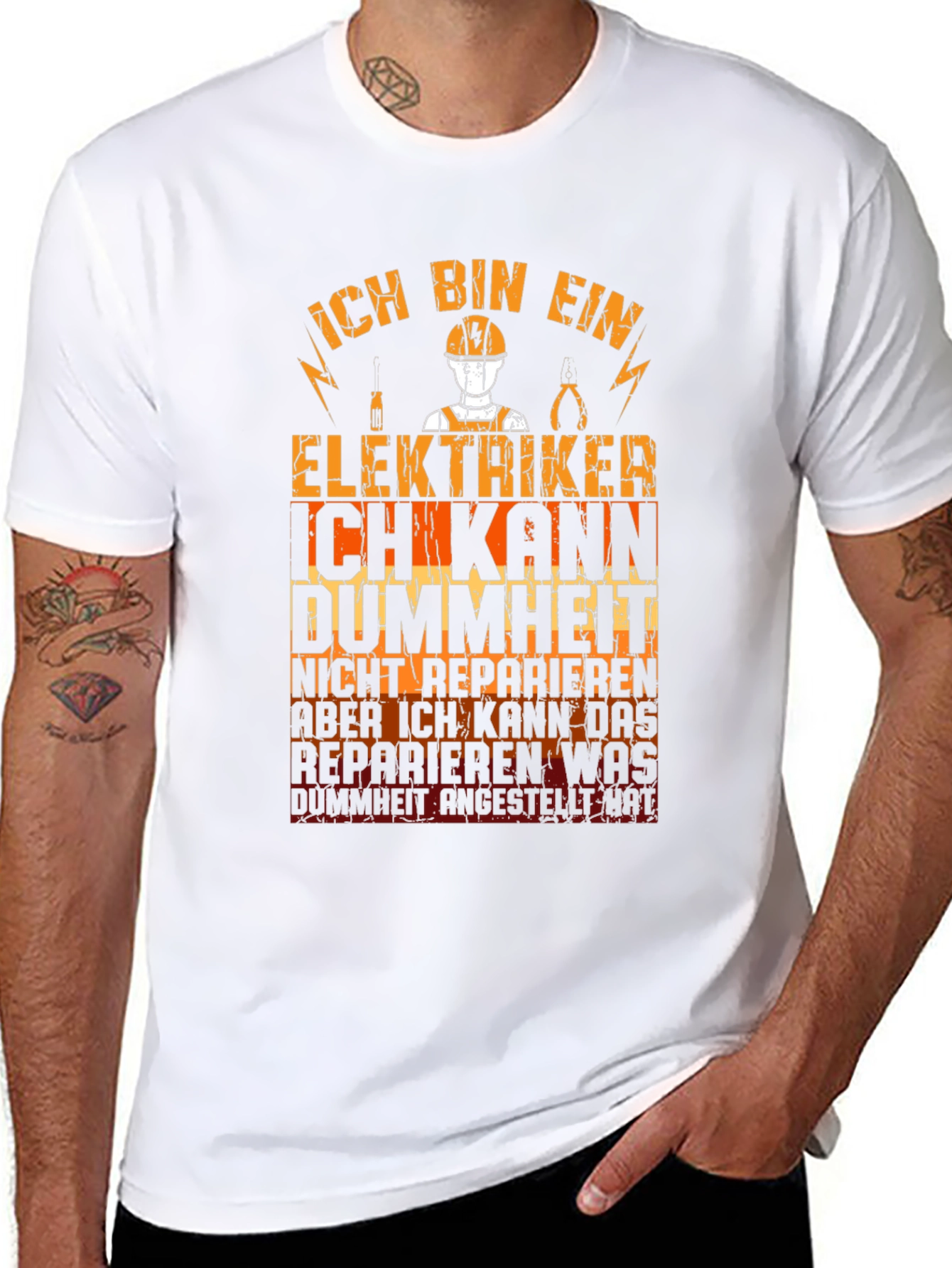 Electrician T-Shirt Funny German Text Graphic Tee