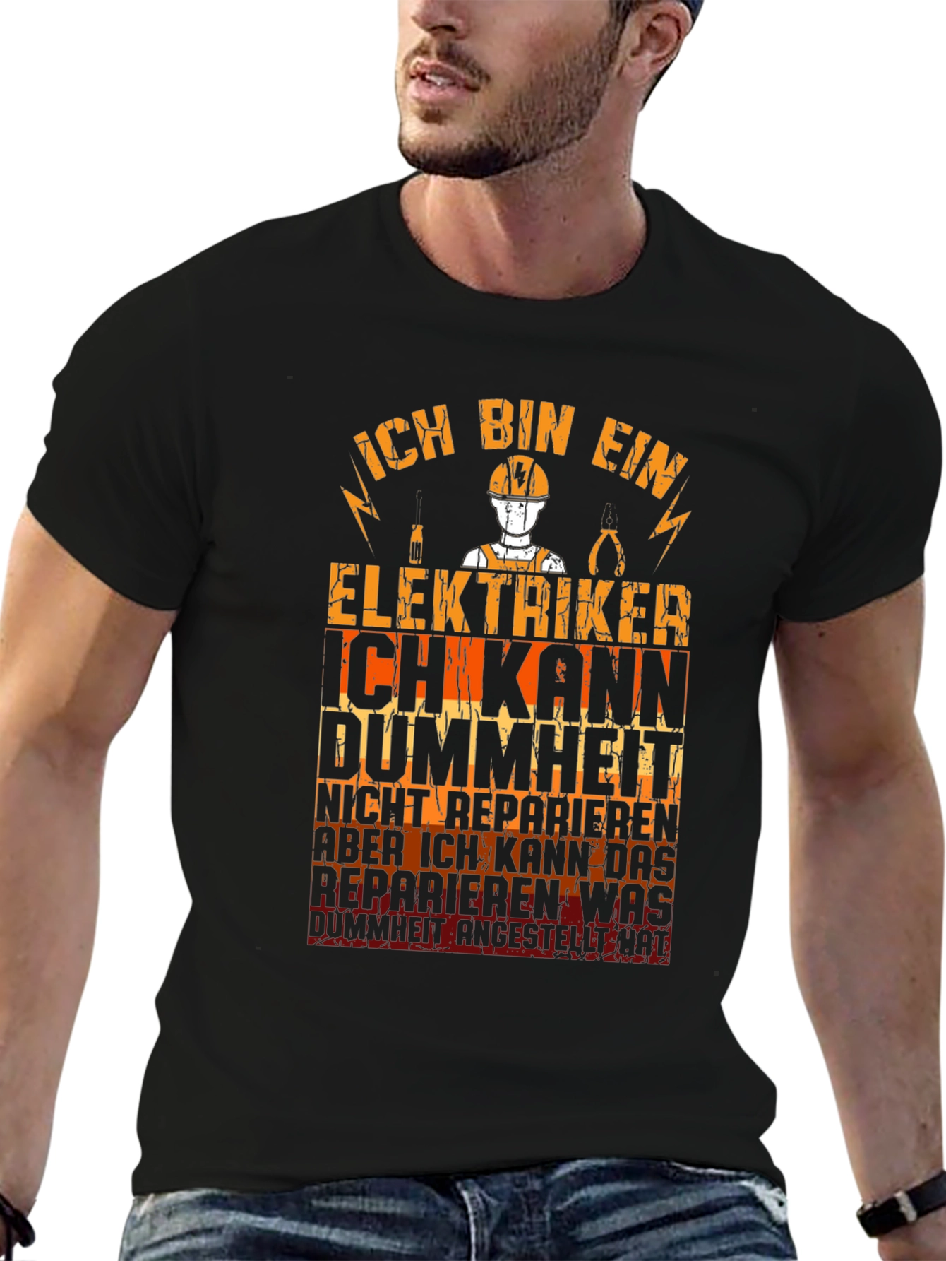 Electrician T-Shirt Funny German Text Graphic Tee