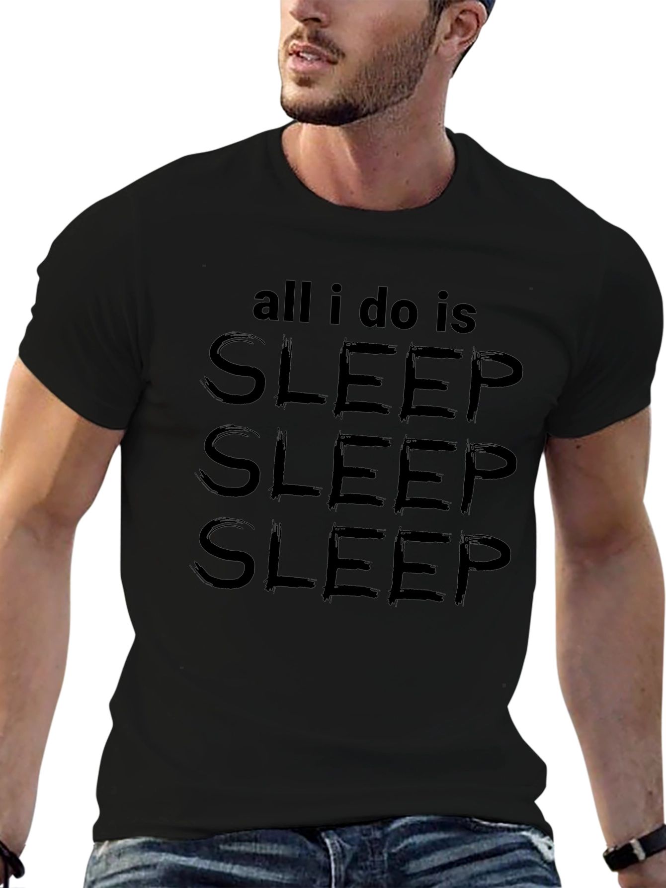 All I Do Is Sleep Mens Black T-Shirt