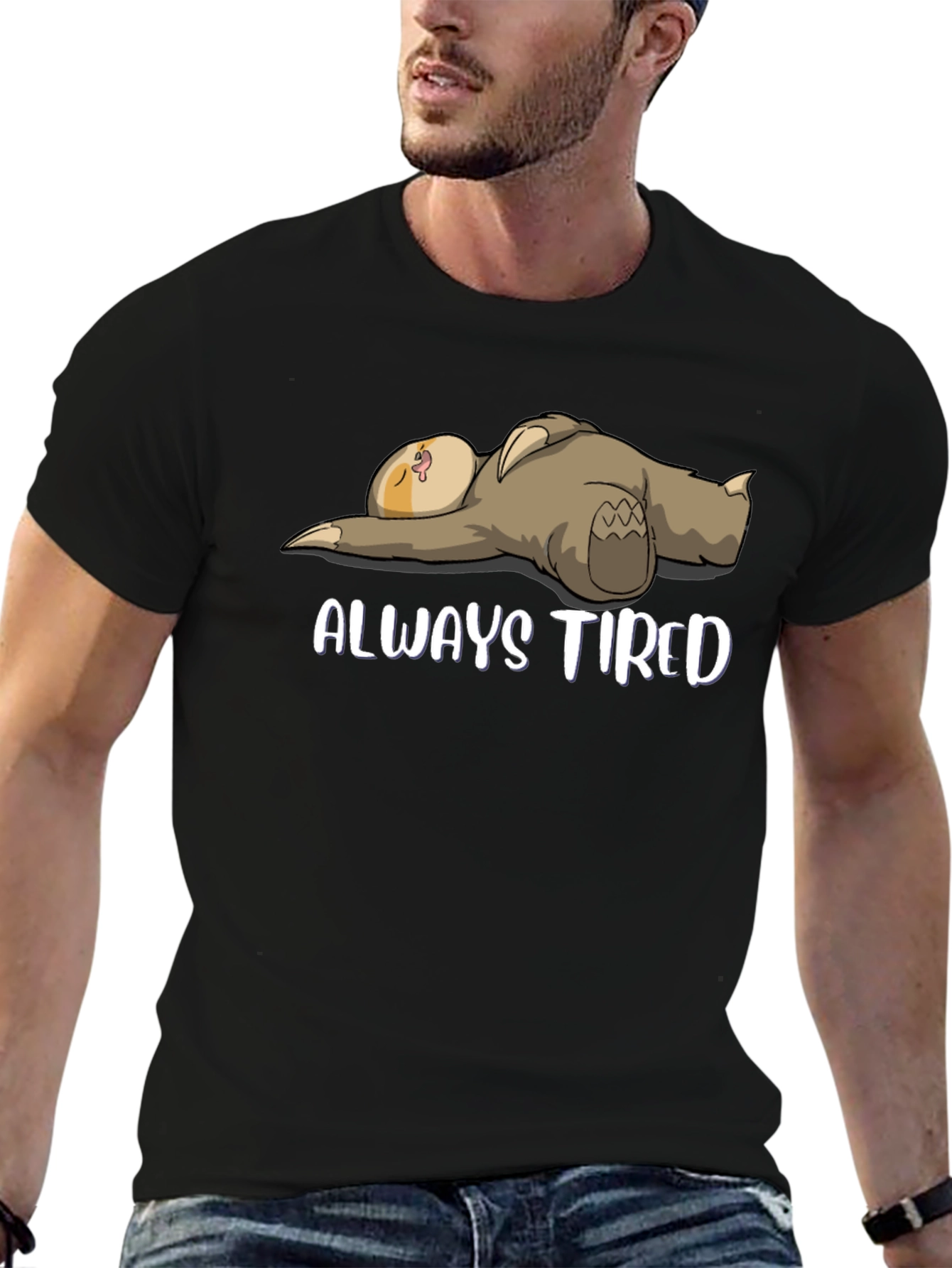 Always Tired Sloth Graphic T-Shirt - Mens