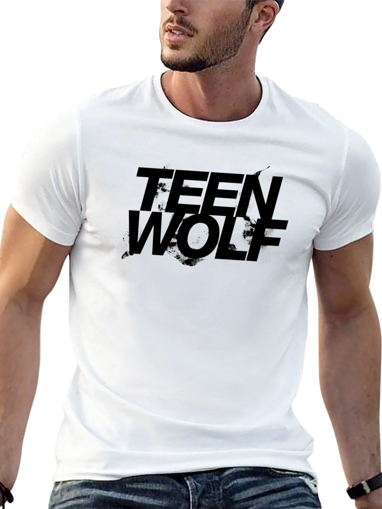 Teen Wolf Graphic Print Black T-Shirt