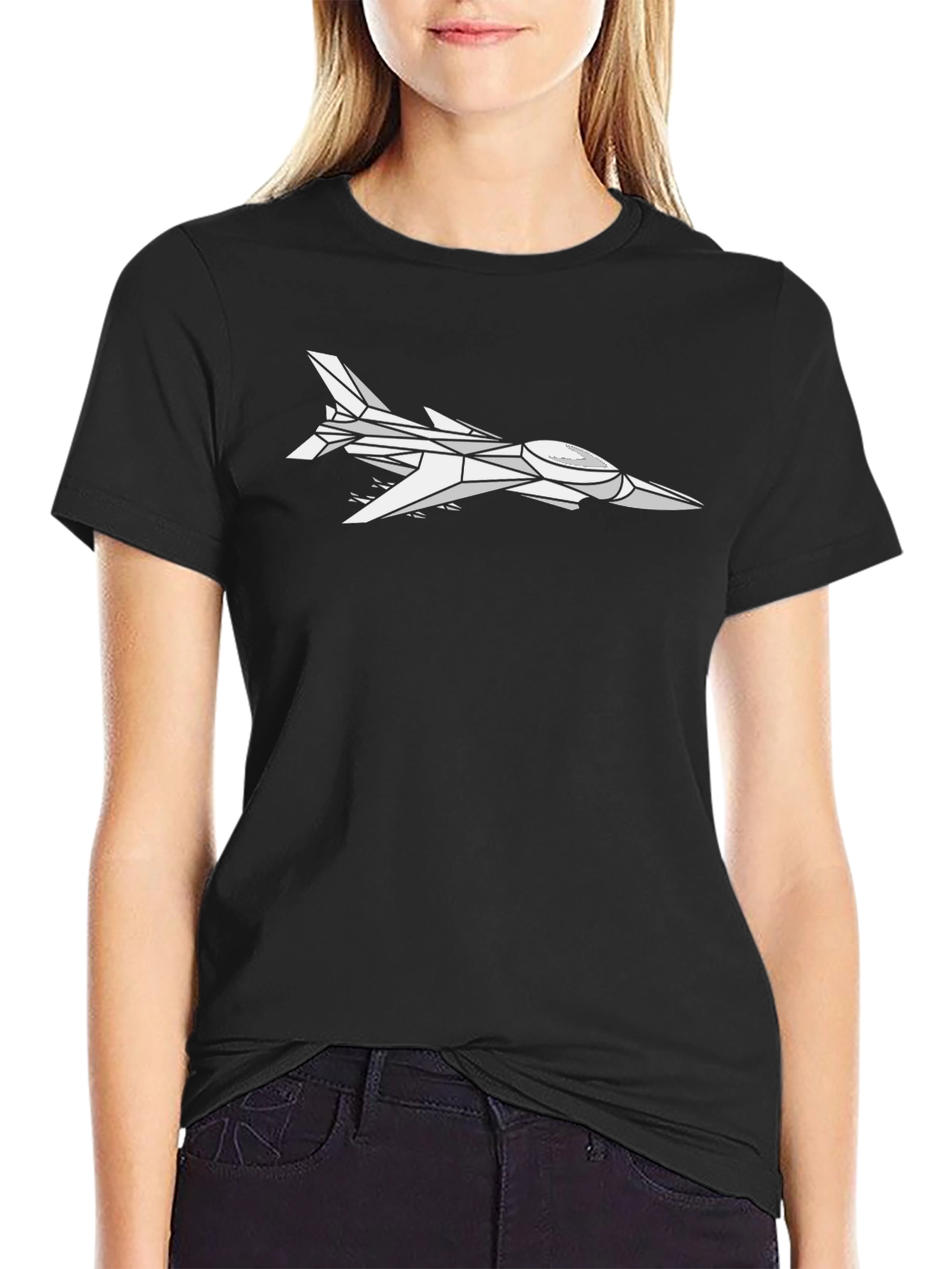 Geometric Jet Black T-Shirt