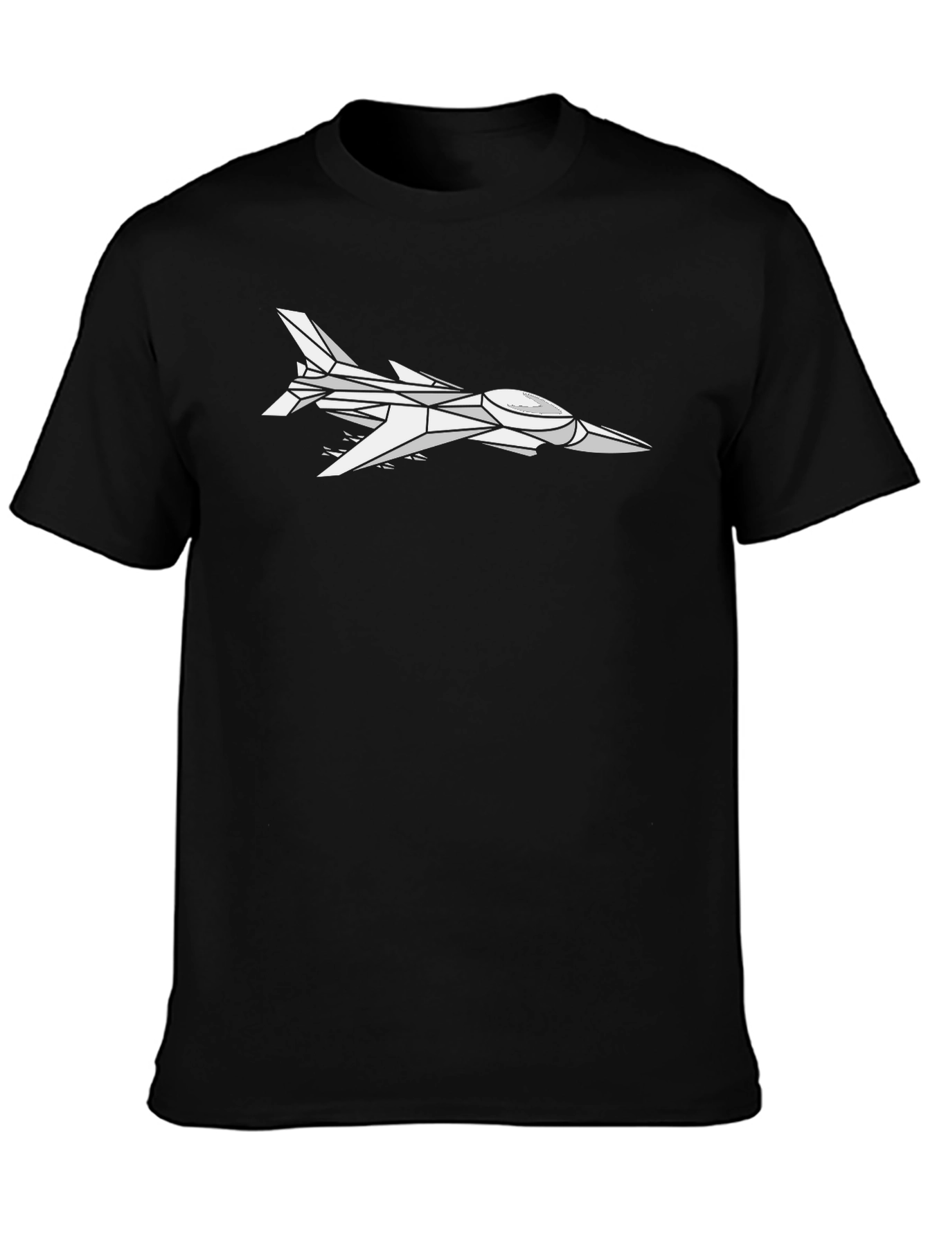 Geometric Jet Black T-Shirt
