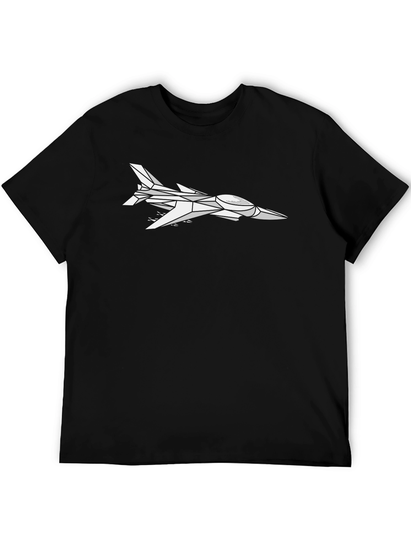 Geometric Jet Black T-Shirt