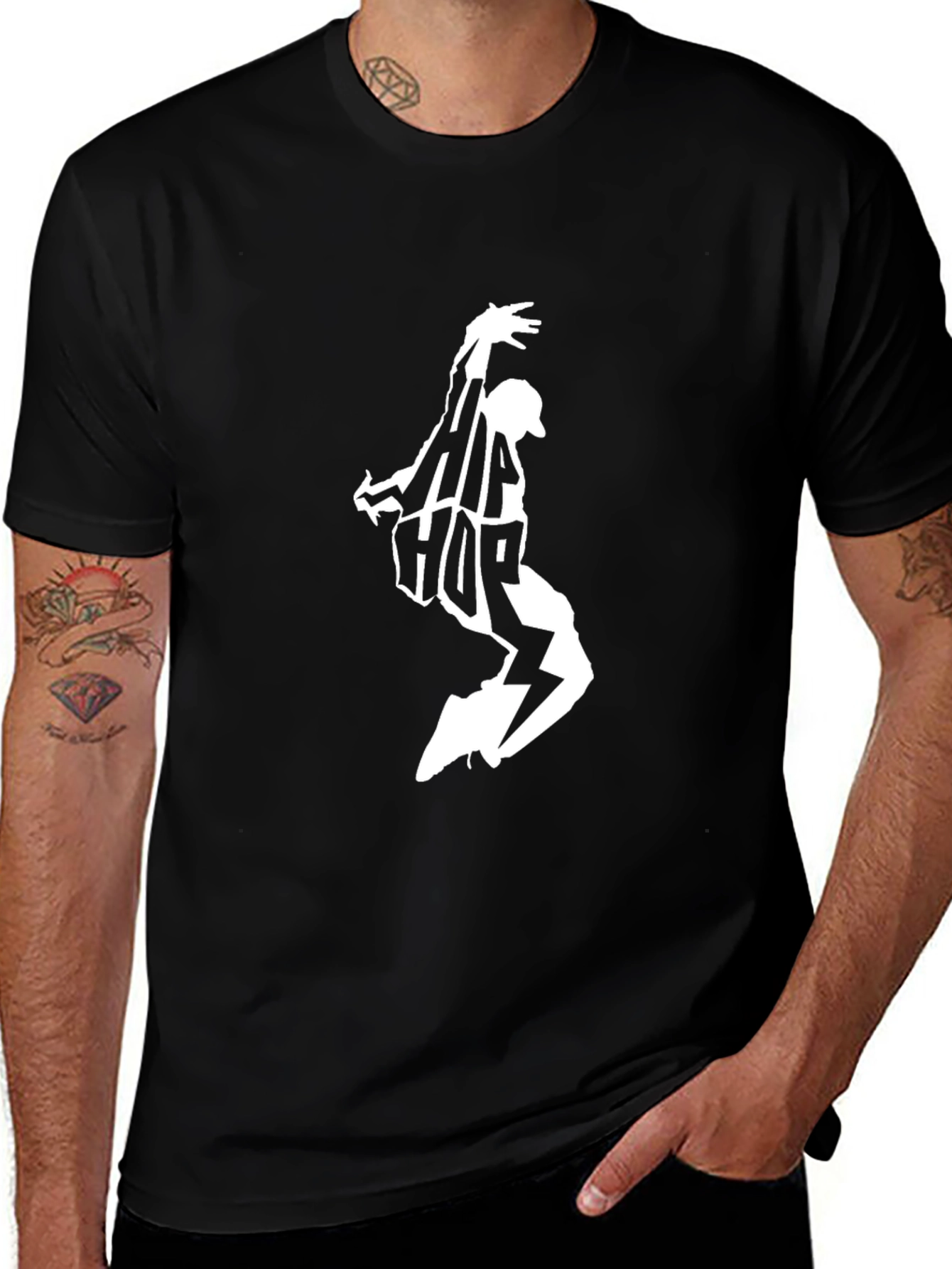 Hip Hop Dancer Graphic Tee - Black