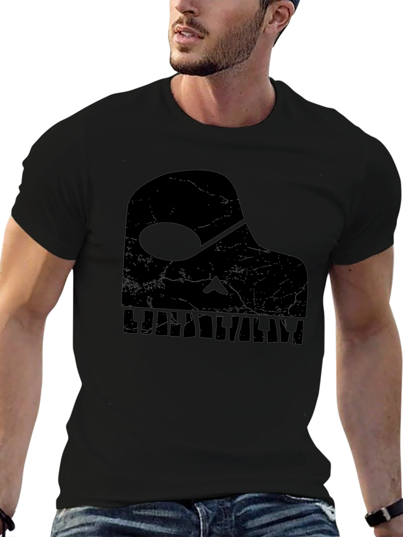 Piano Skull Graphic Tee - Music Lovers T-Shirt