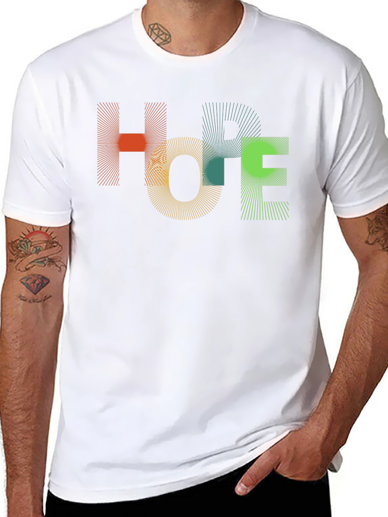 Abstract HOPE Graphic Black T-Shirt
