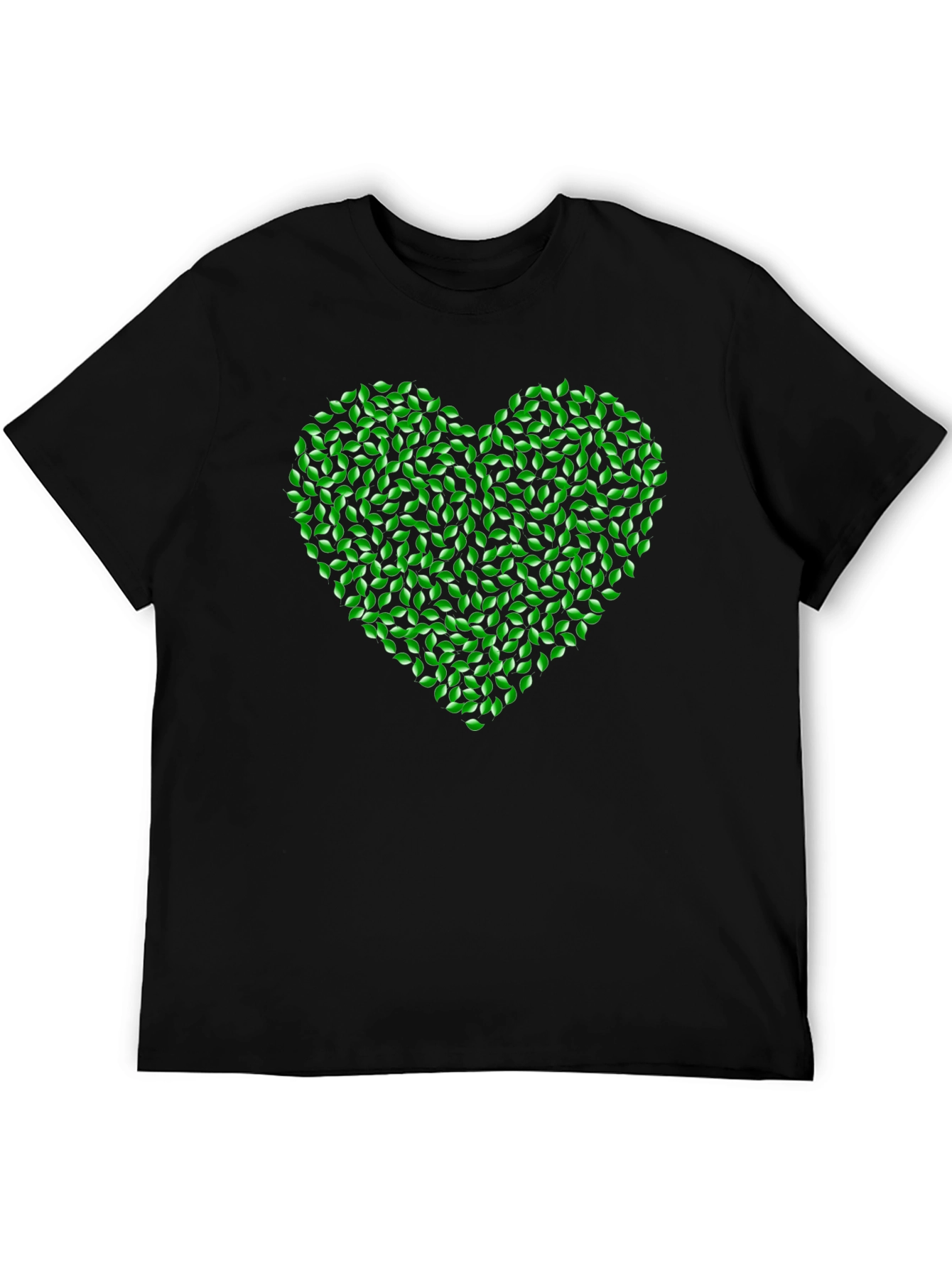 Green Leaf Heart Tee - Nature Love T-Shirt