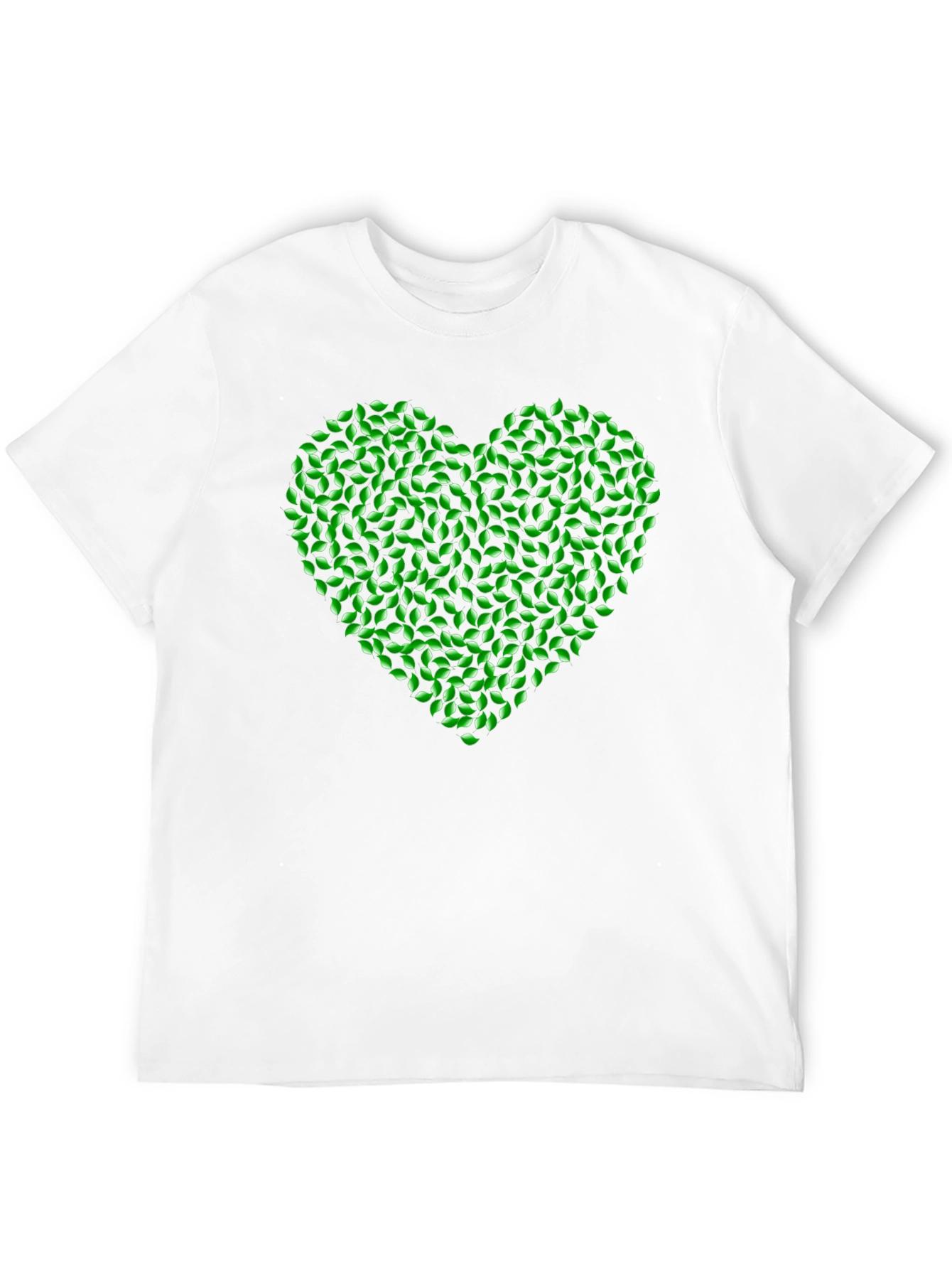 Green Leaf Heart Tee - Nature Love T-Shirt