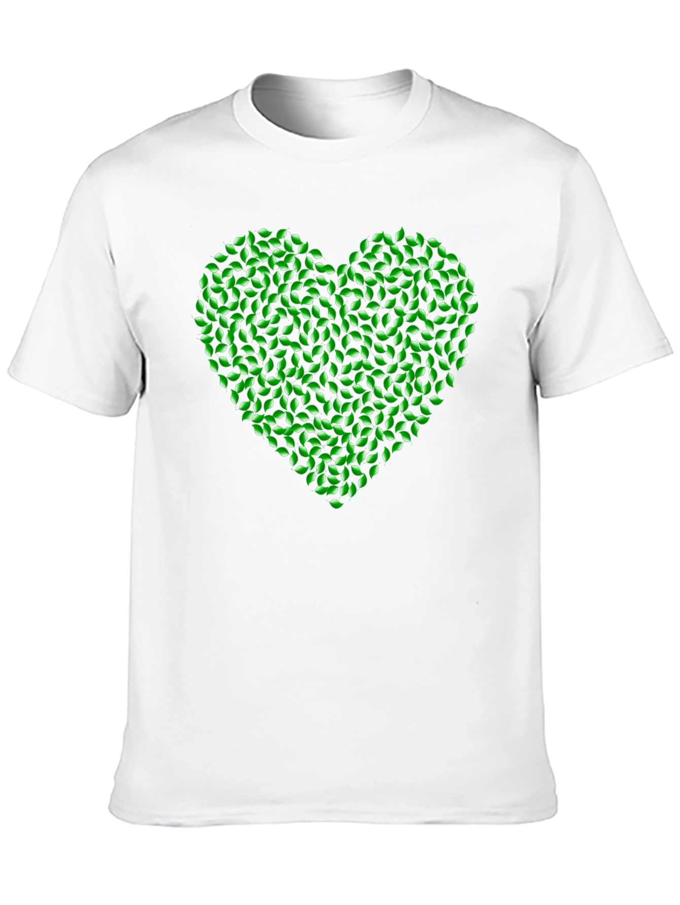 Green Leaf Heart Tee - Nature Love T-Shirt