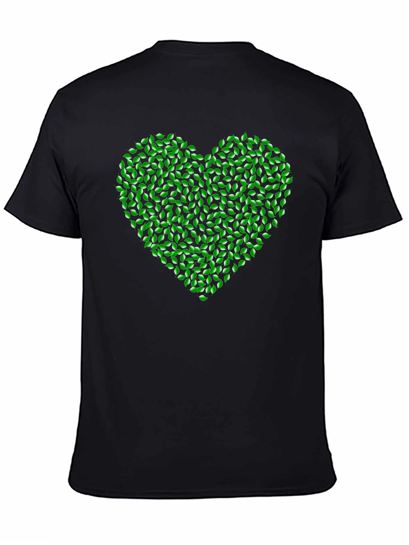Green Leaf Heart Tee - Nature Love T-Shirt