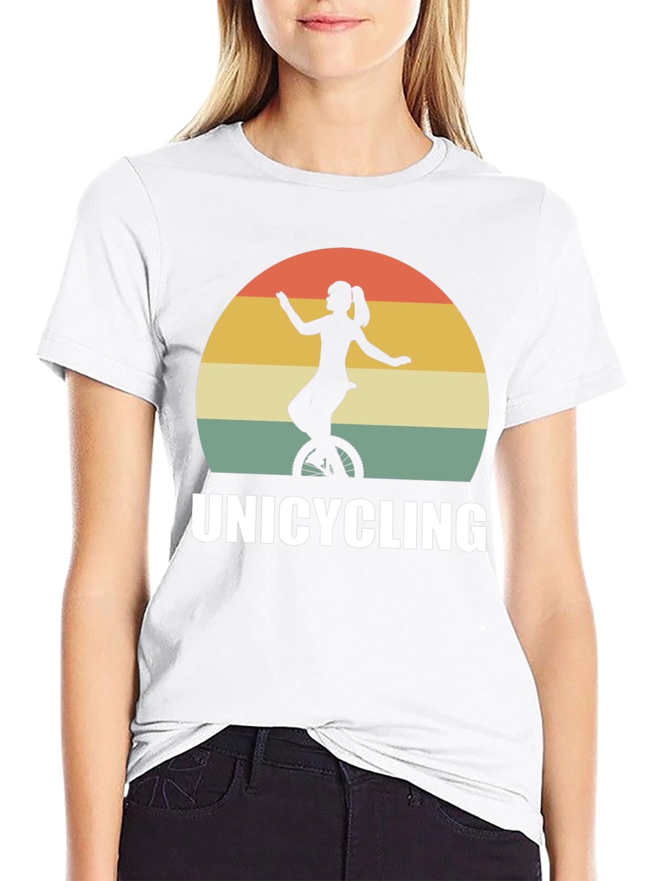 Unicycling Retro Sunset T-Shirt