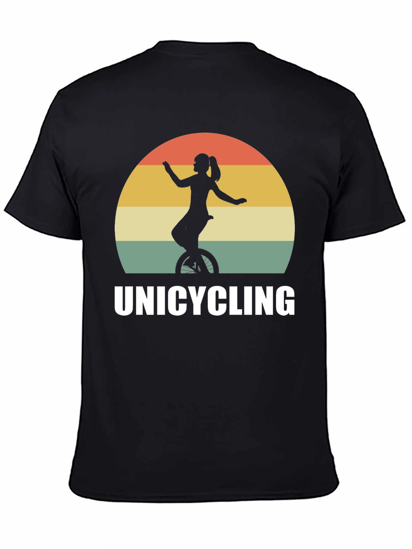 Unicycling Retro Sunset T-Shirt