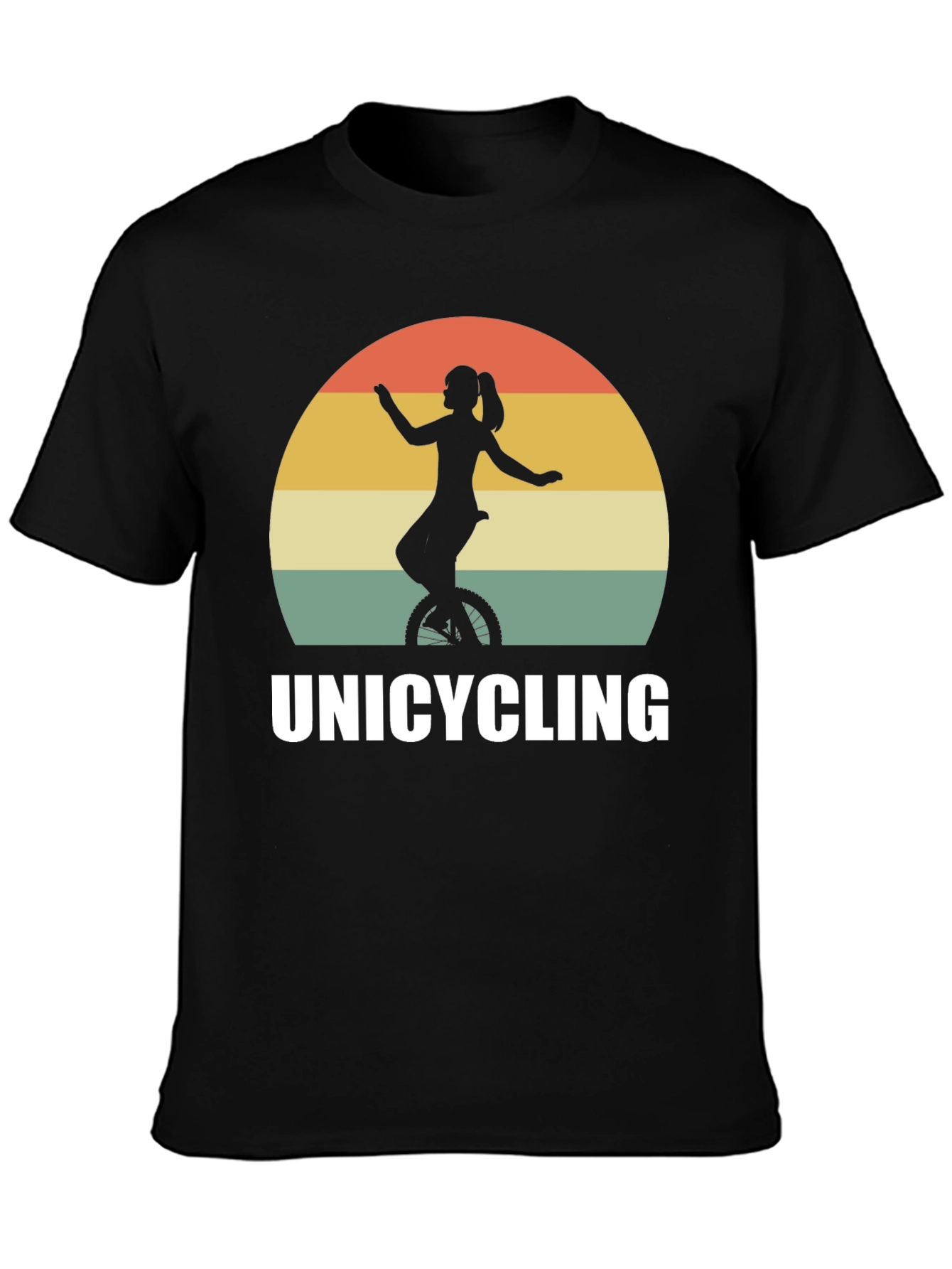 Unicycling Retro Sunset T-Shirt