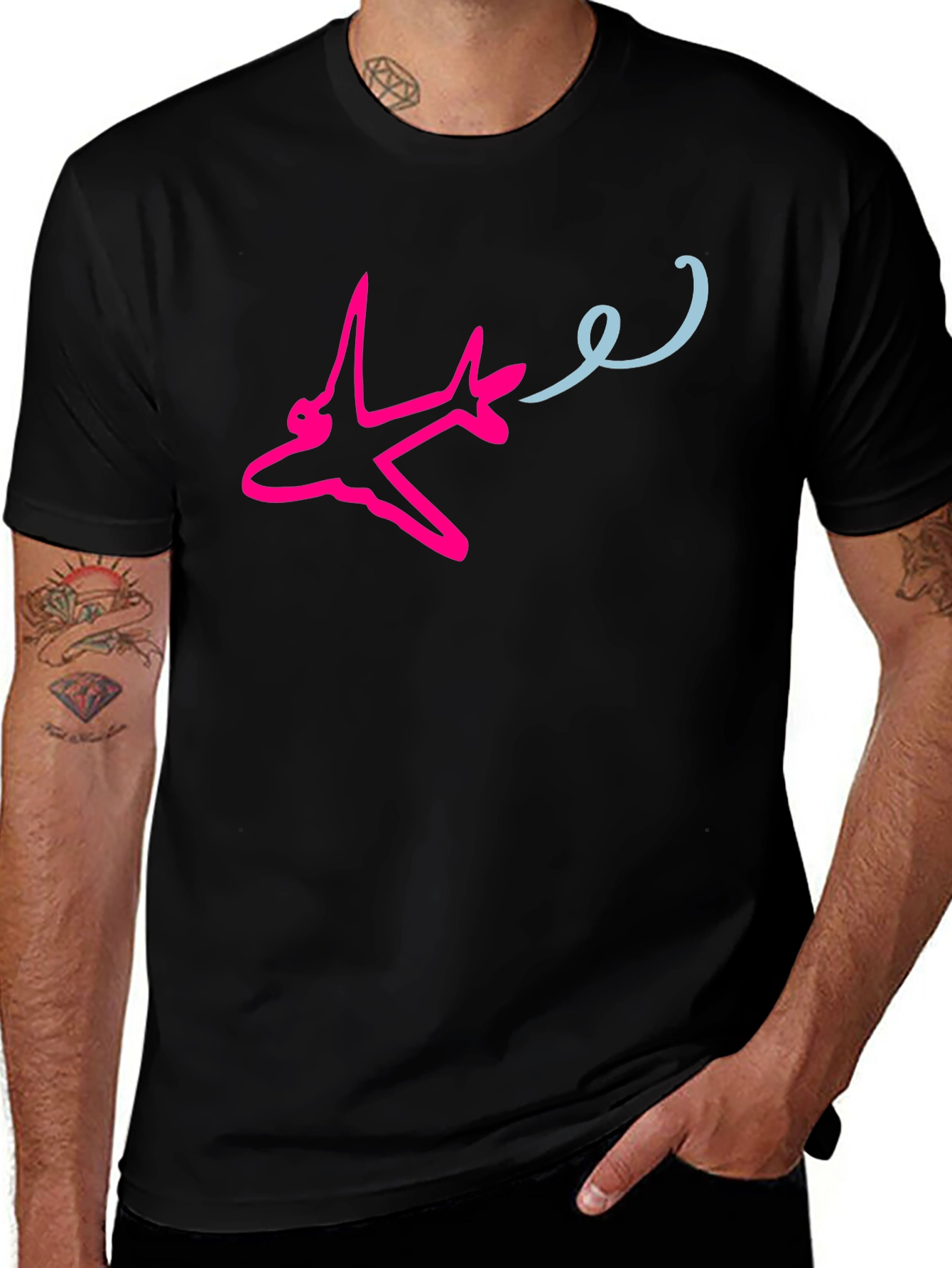 Airplane Trail Graphic Tee - Fly High in Style