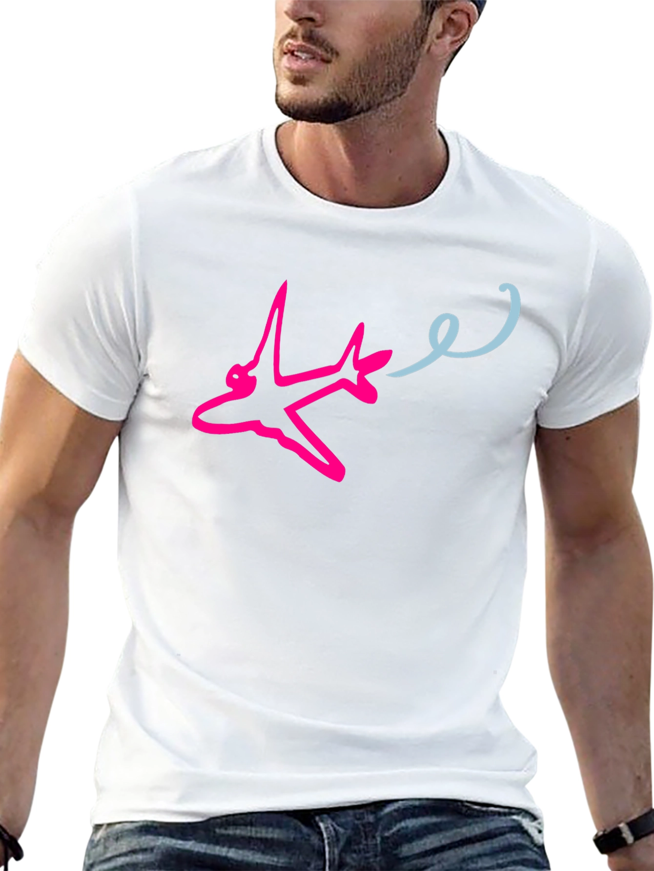 Airplane Trail Graphic Tee - Fly High in Style