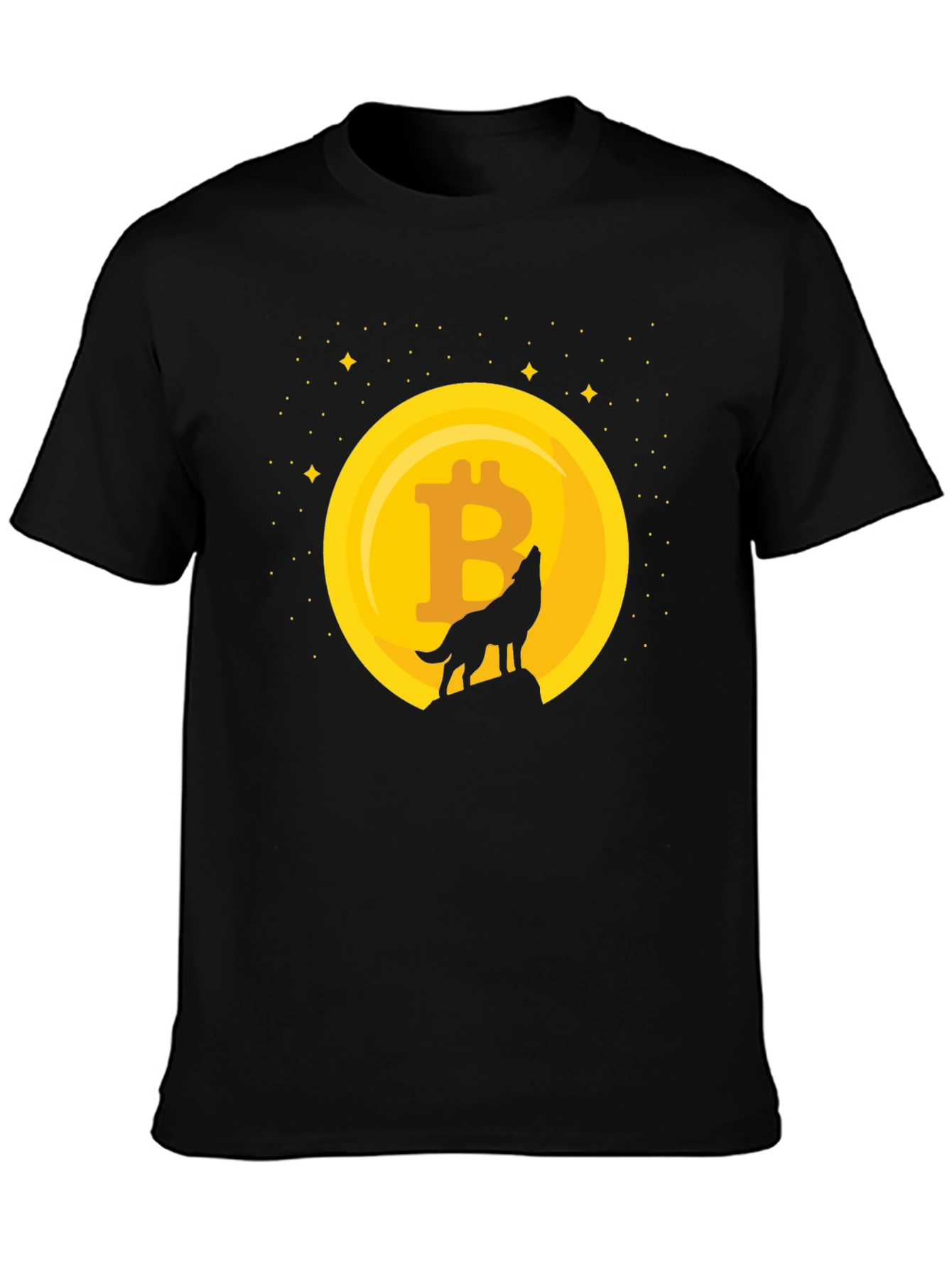 Bitcoin Moon Howl T-Shirt - Crypto Wolf