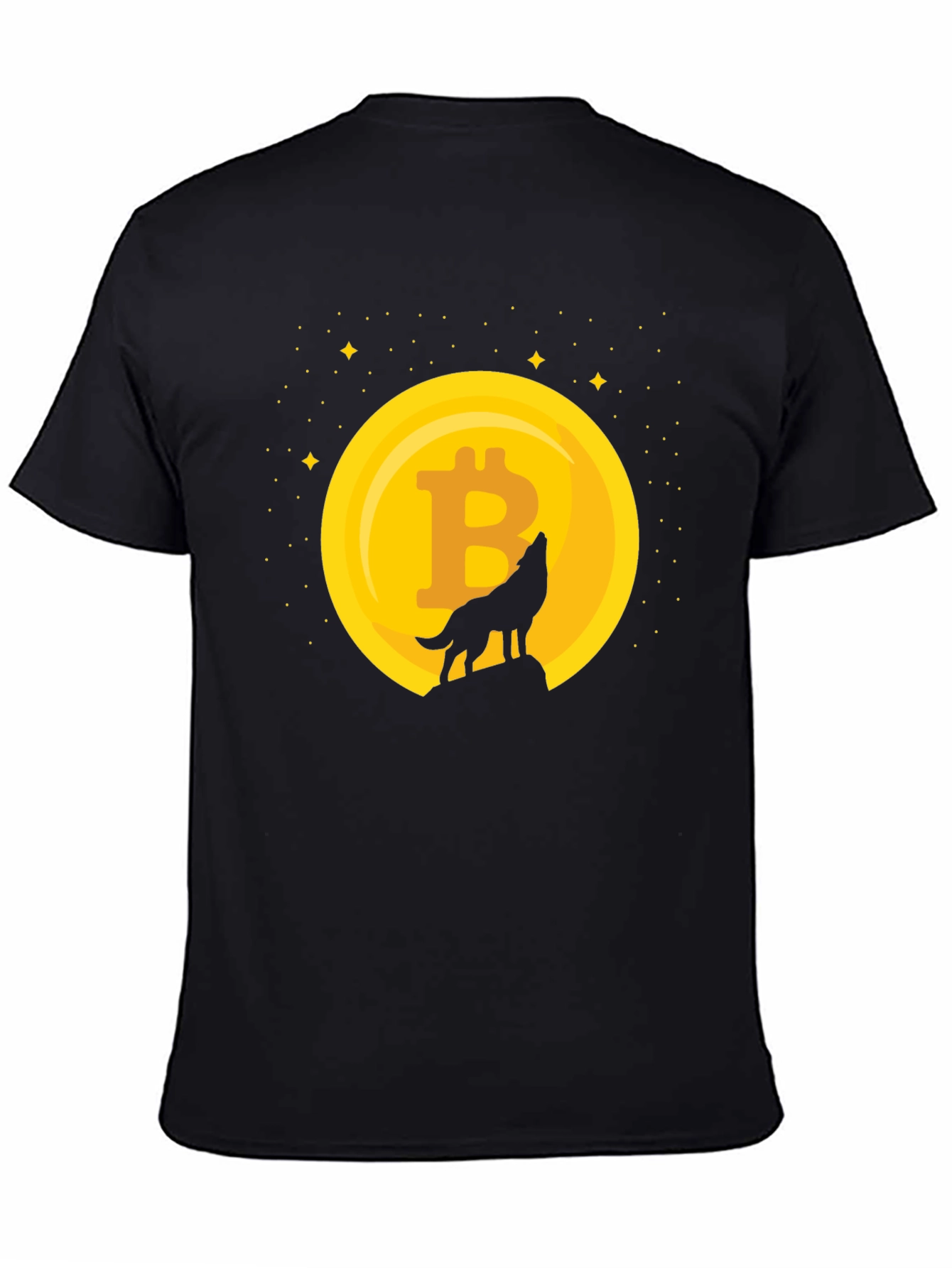 Bitcoin Moon Howl T-Shirt - Crypto Wolf