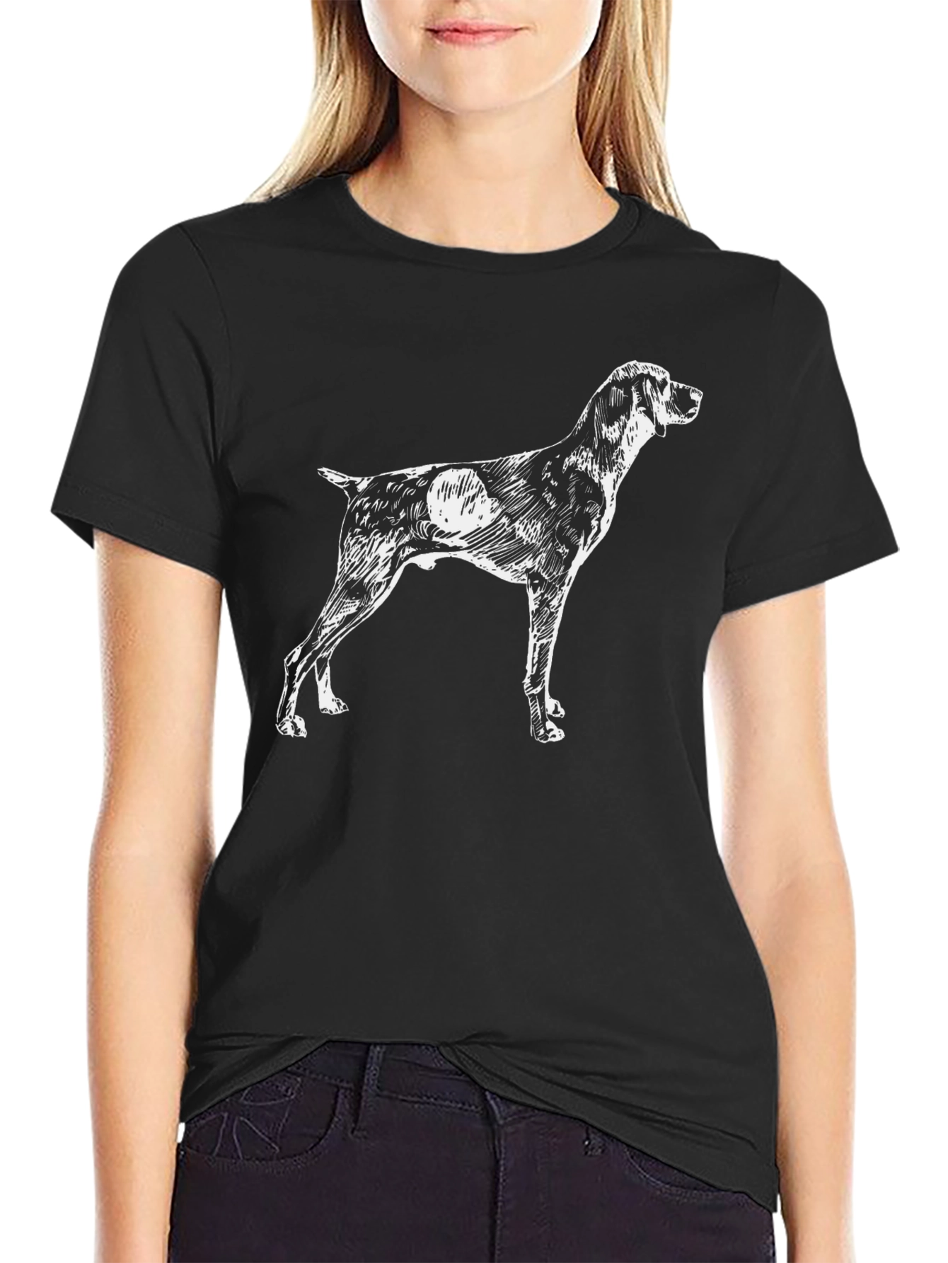 Dog Sketch Mens Black T-Shirt