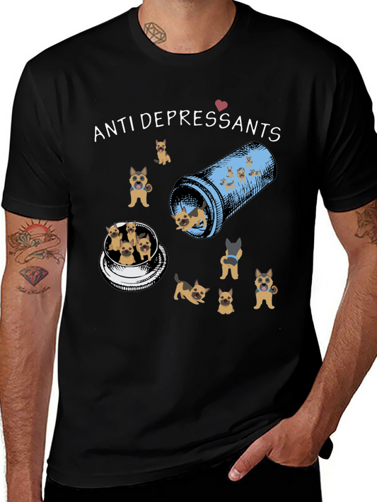 Anti-Depressants T-Shirt with Dog Design