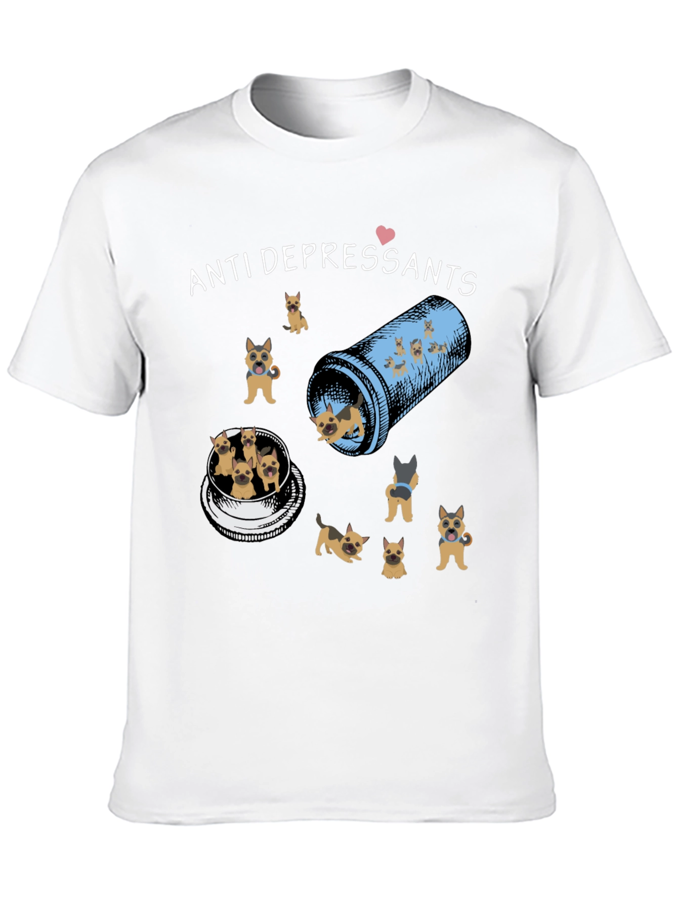 Anti-Depressants T-Shirt with Dog Design
