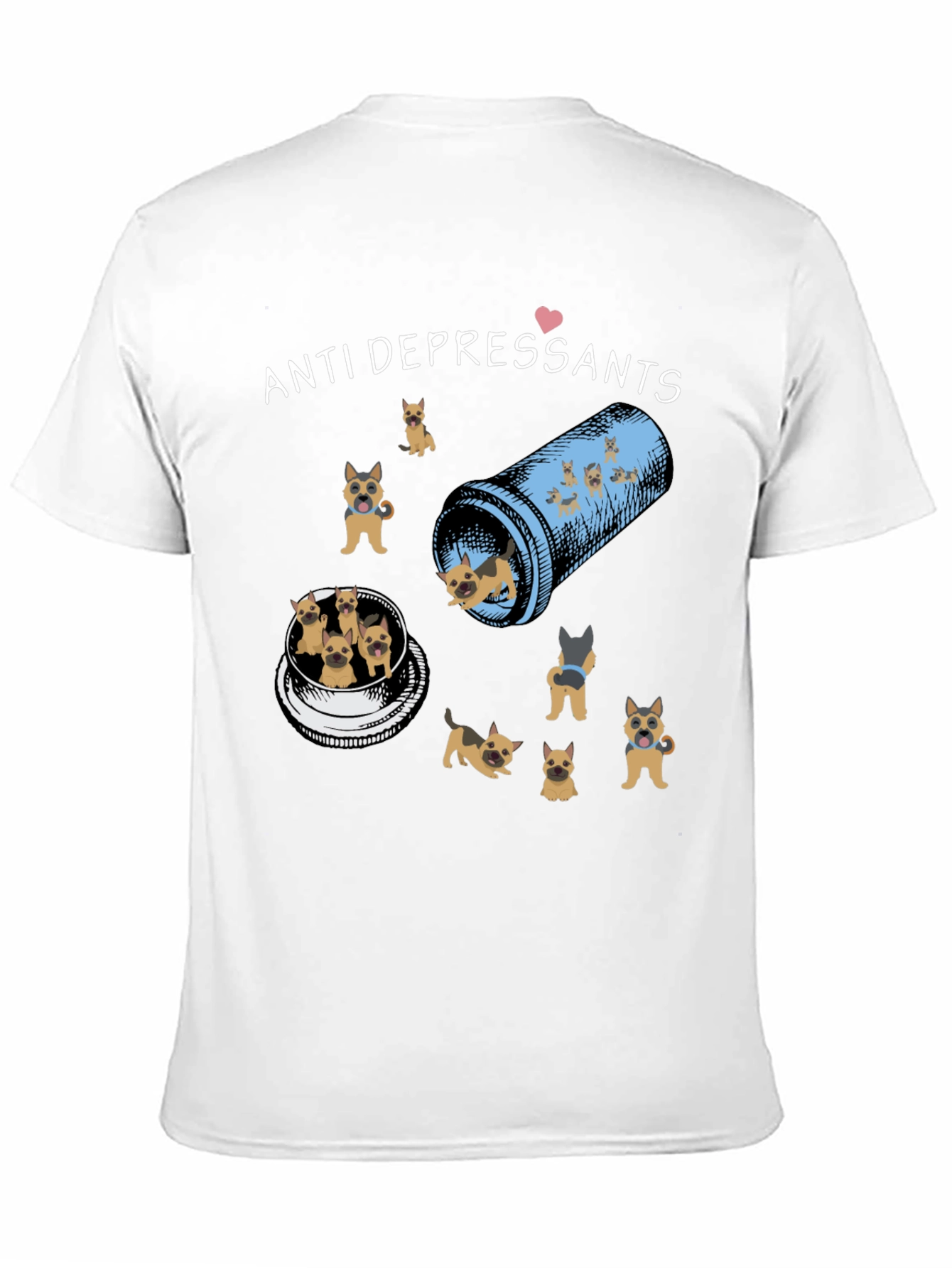 Anti-Depressants T-Shirt with Dog Design