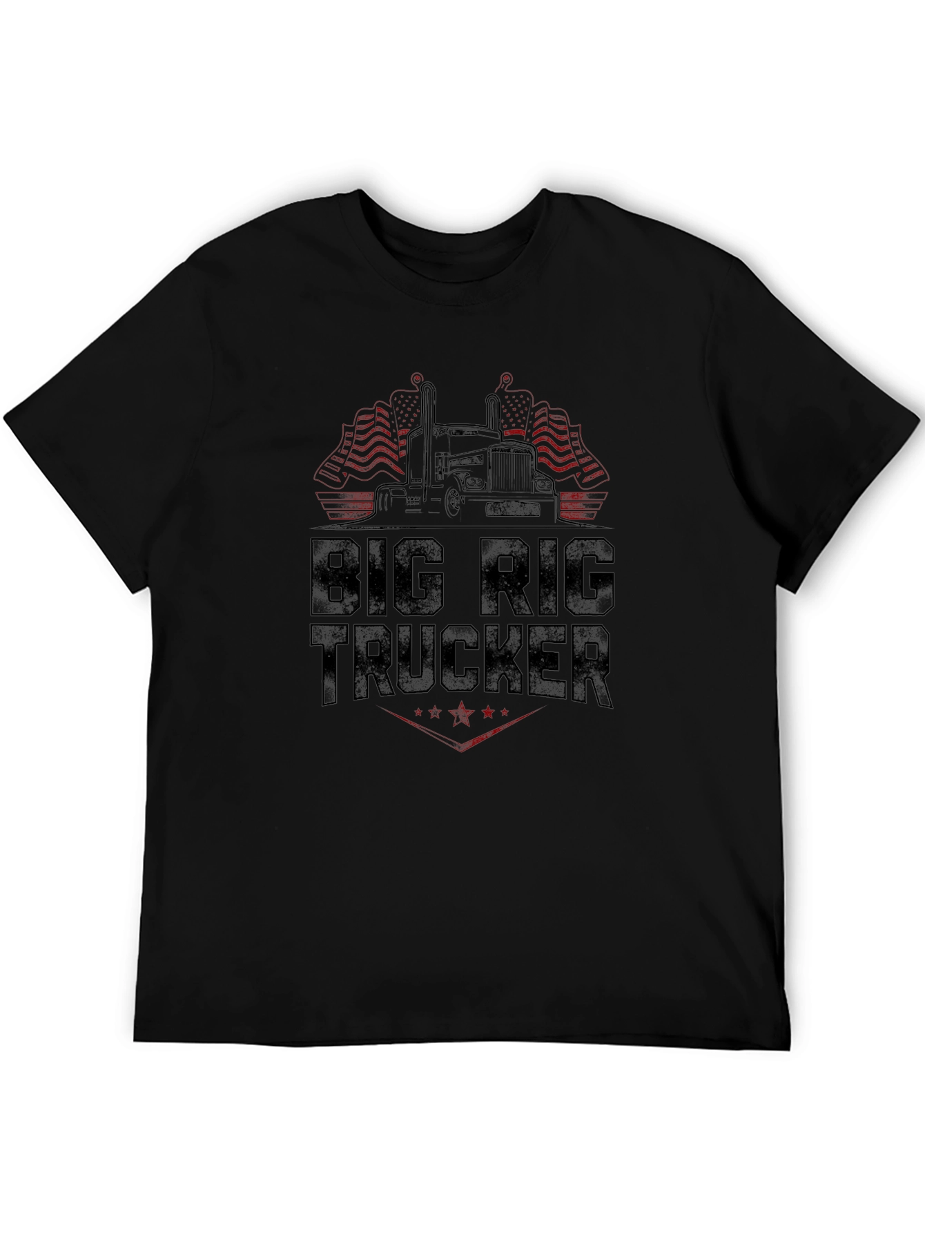 Big Rig Trucker Graphic Tee - Black