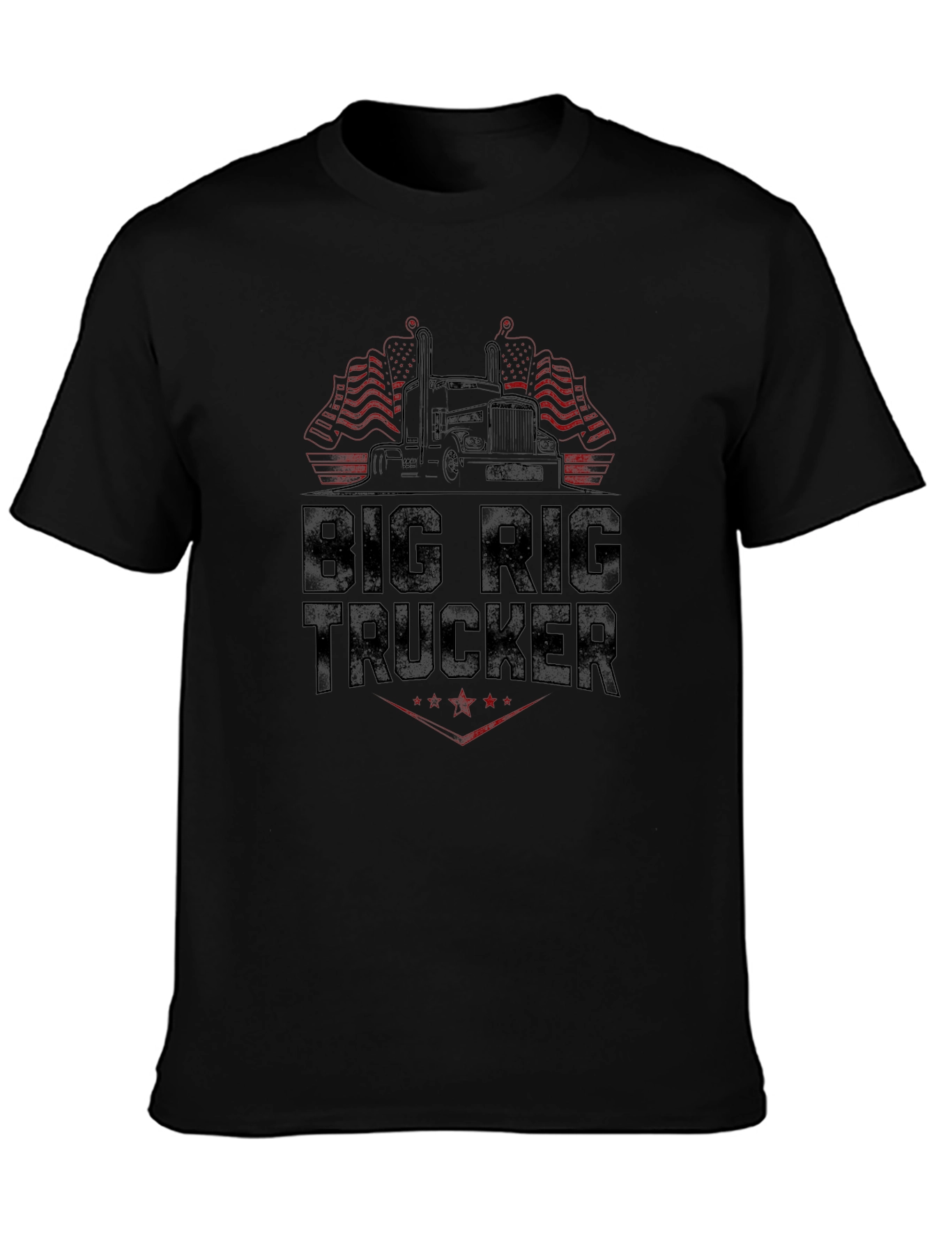 Big Rig Trucker Graphic Tee - Black