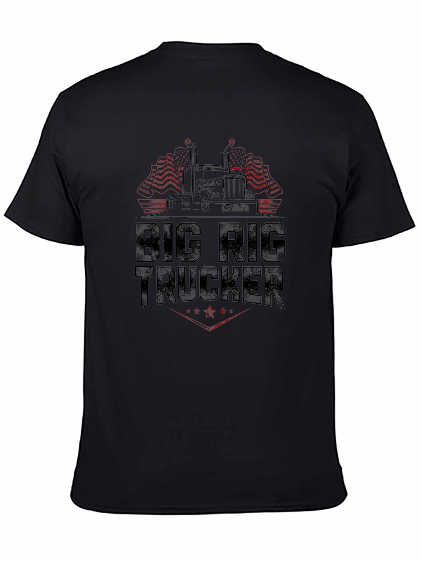Big Rig Trucker Graphic Tee - Black