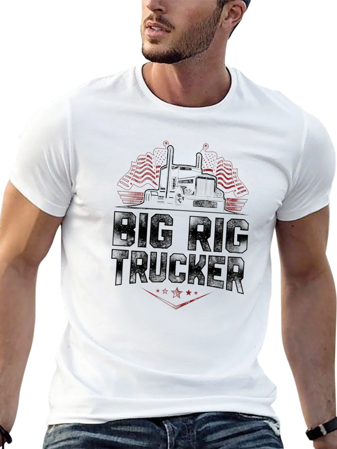 Big Rig Trucker Graphic Tee - Black