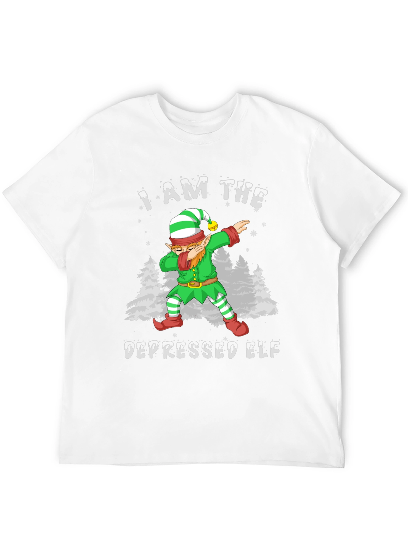 Depressed Elf Dab Funny Christmas T-Shirt