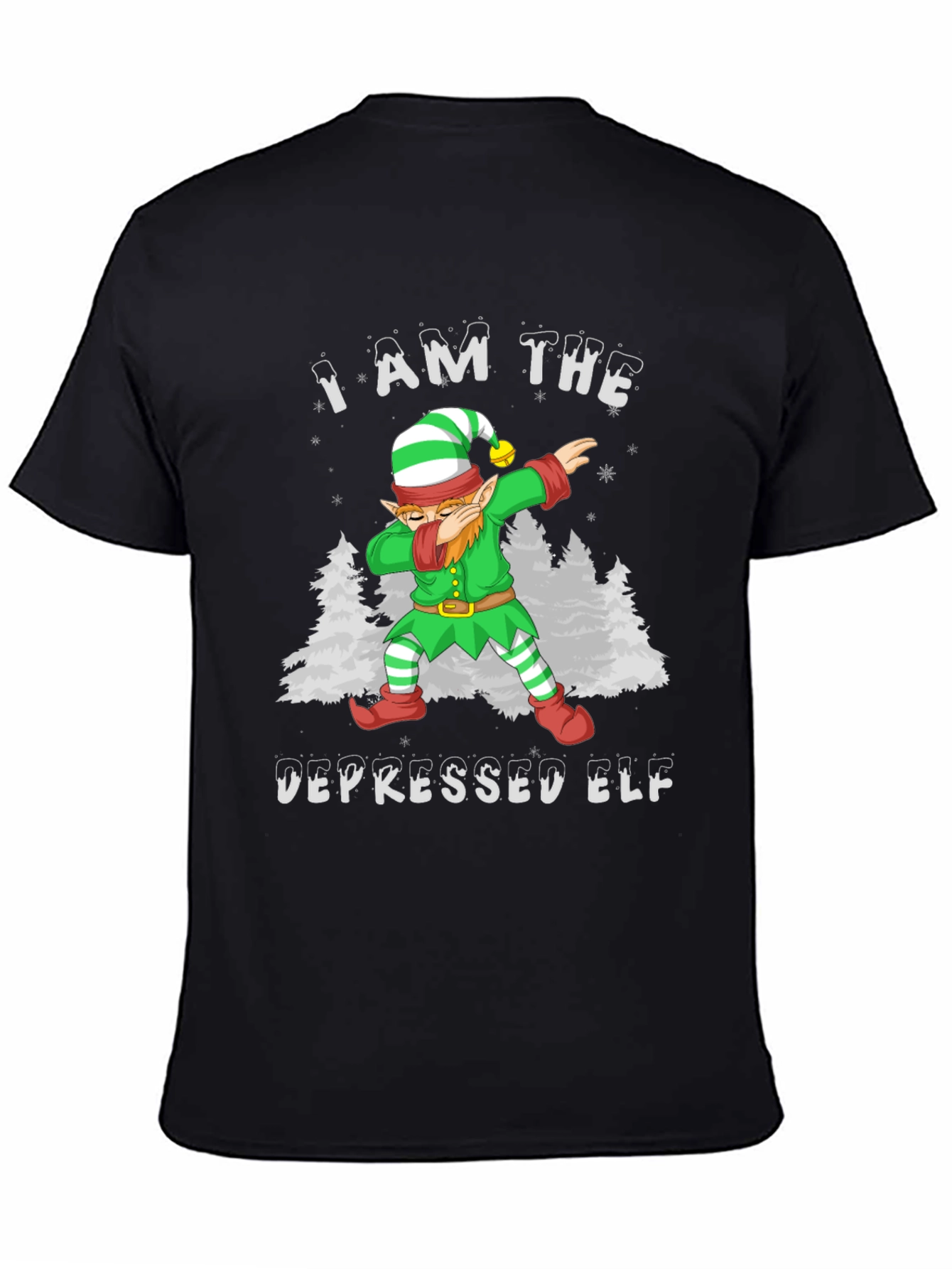 Depressed Elf Dab Funny Christmas T-Shirt