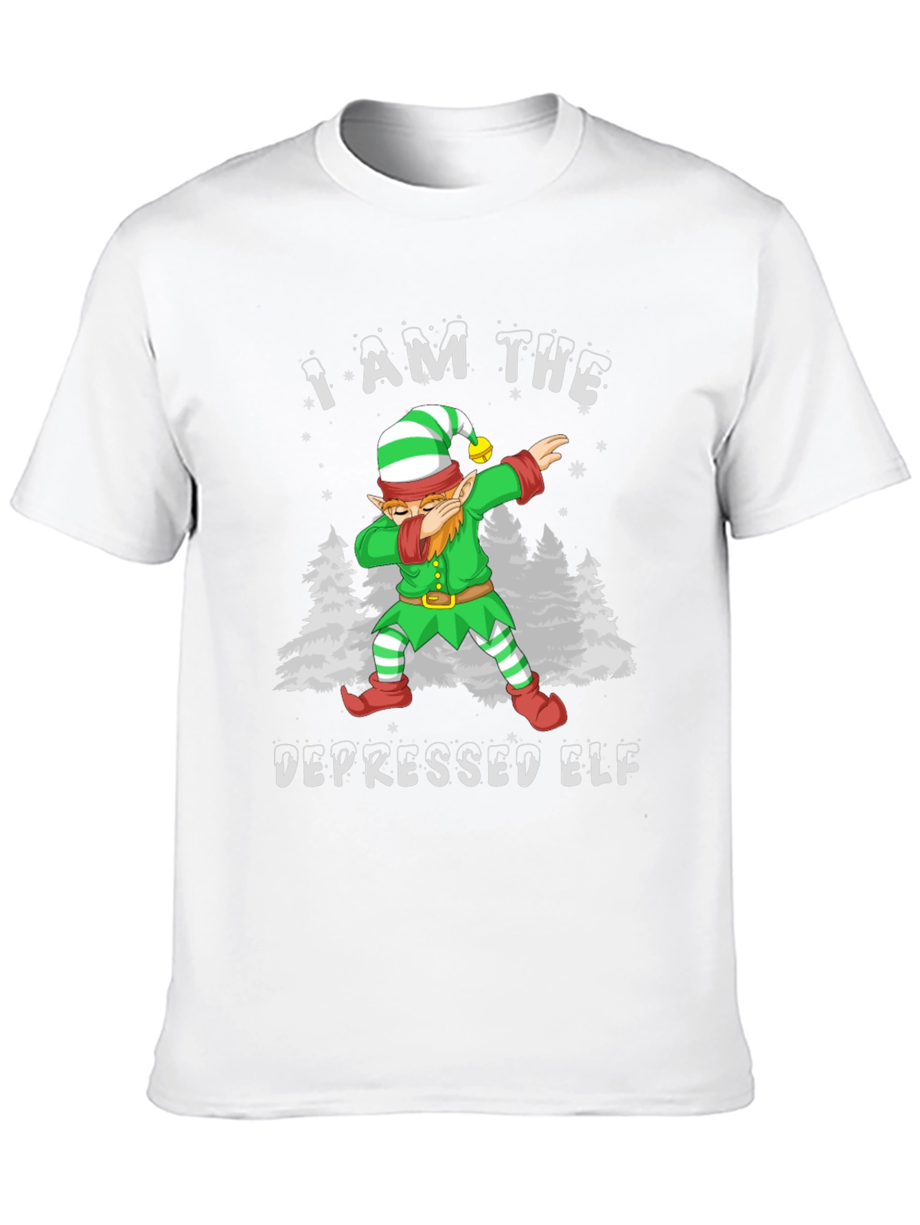 Depressed Elf Dab Funny Christmas T-Shirt