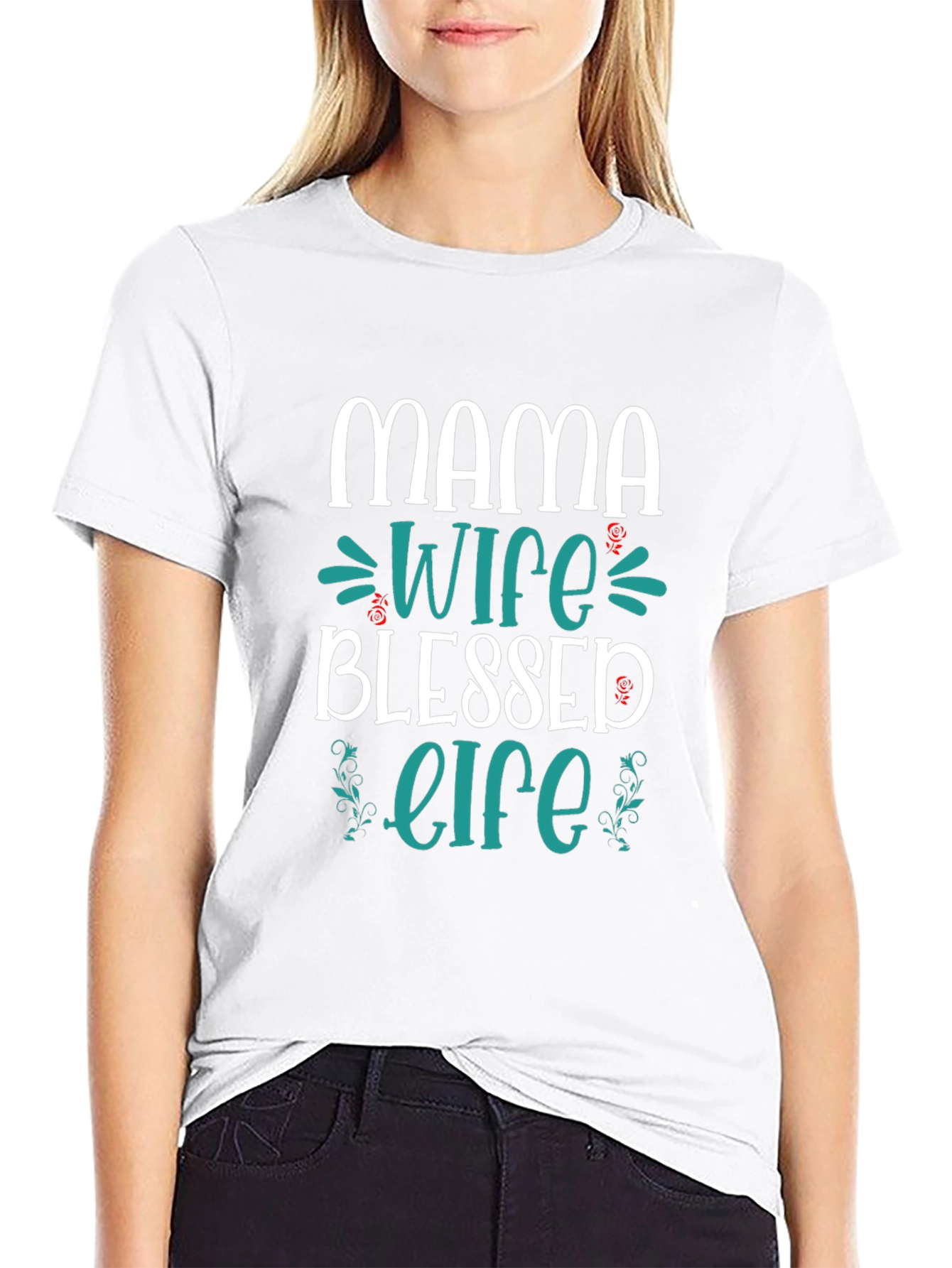 Mama Wife Blessed Life Graphic Tee