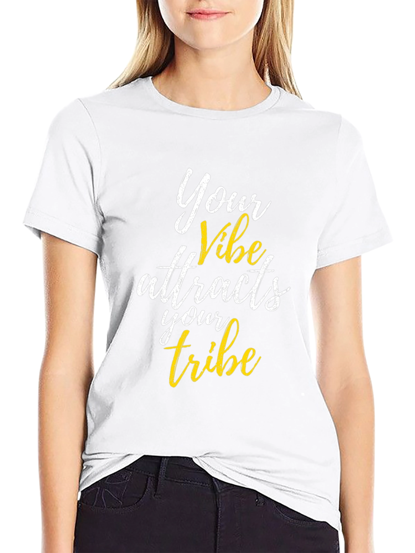 Vibe Attracts Tribe Black Graphic Tee