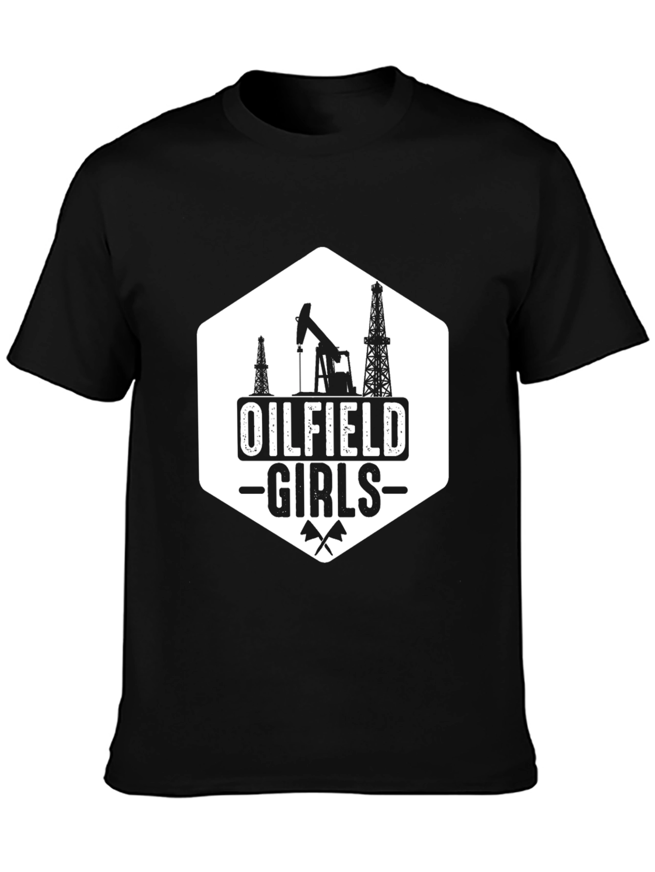 Oilfield Girls T-Shirt - Black Cotton Blend Tee