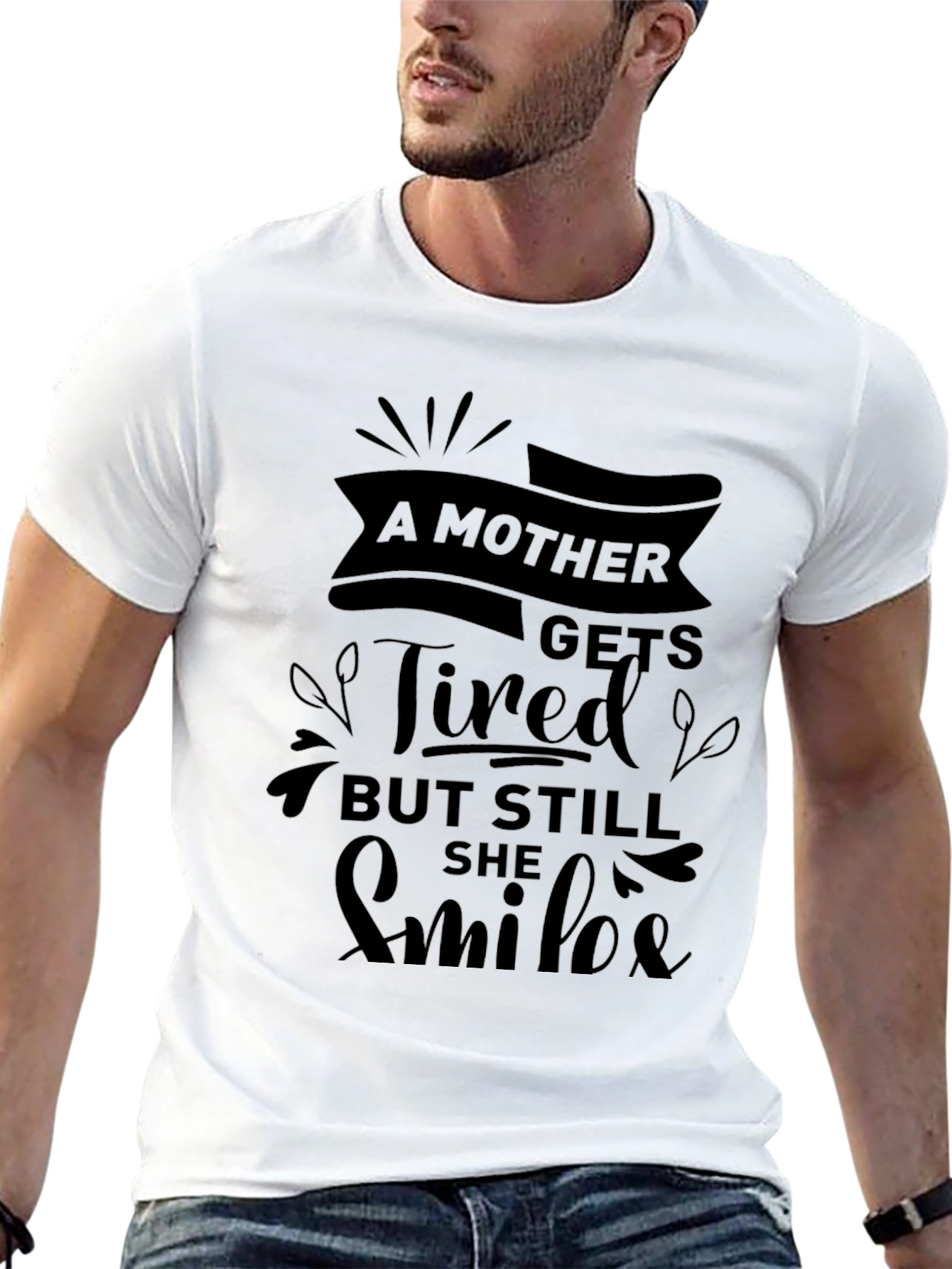 A Mother Gets Tired Black Tee - Unique Design