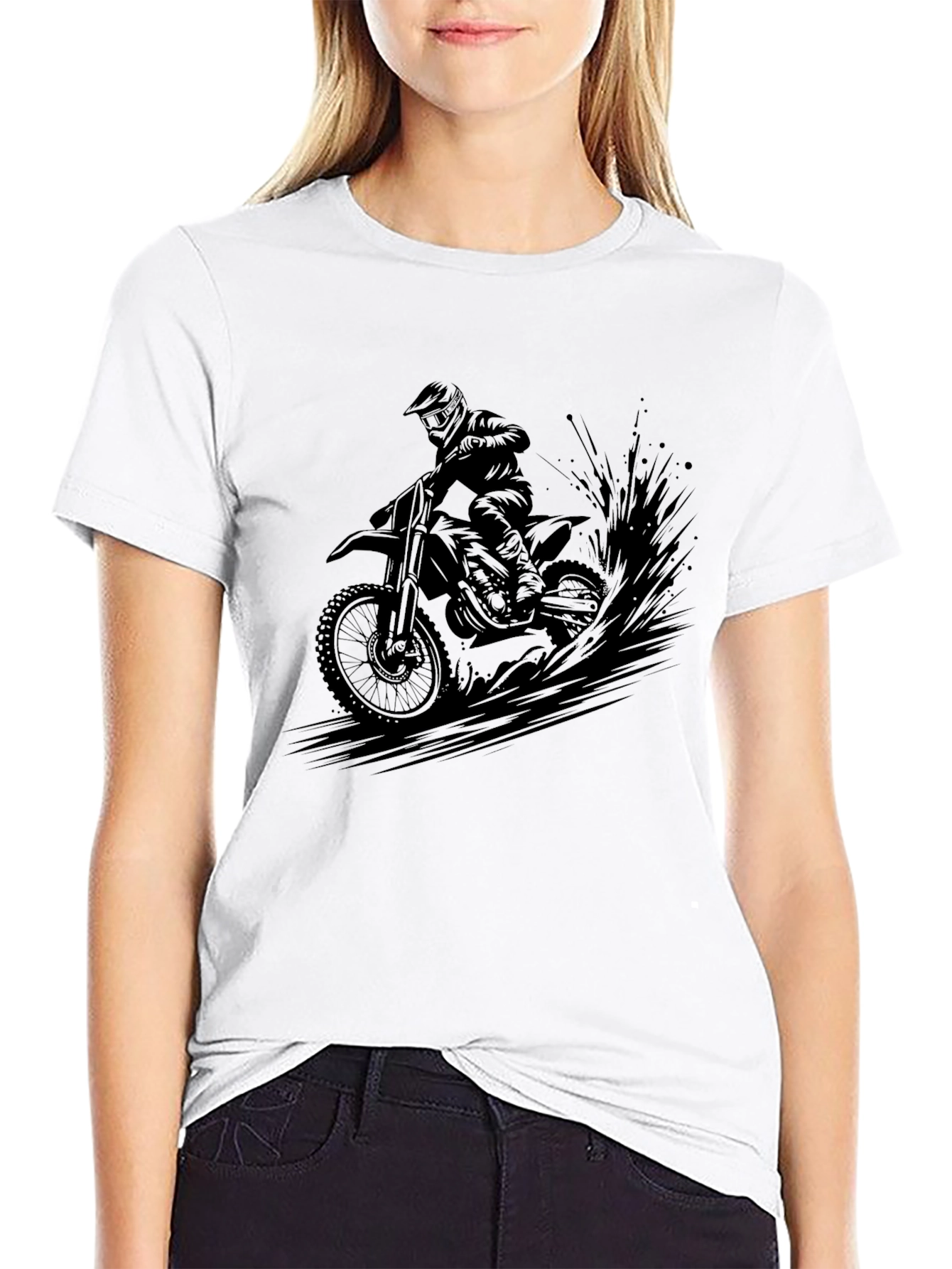 Motocross Rider Graphic Tee - Black