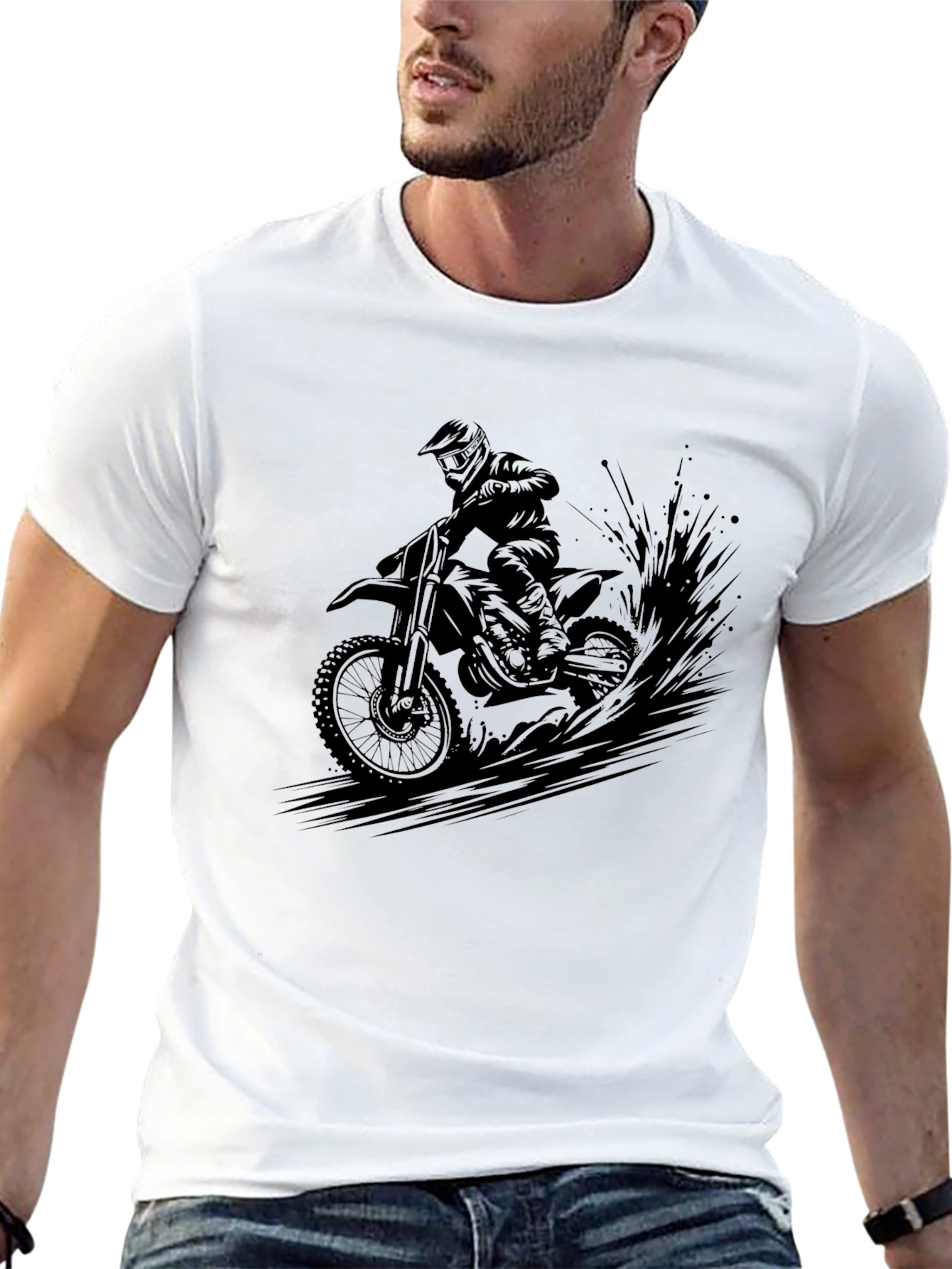 Motocross Rider Graphic Tee - Black
