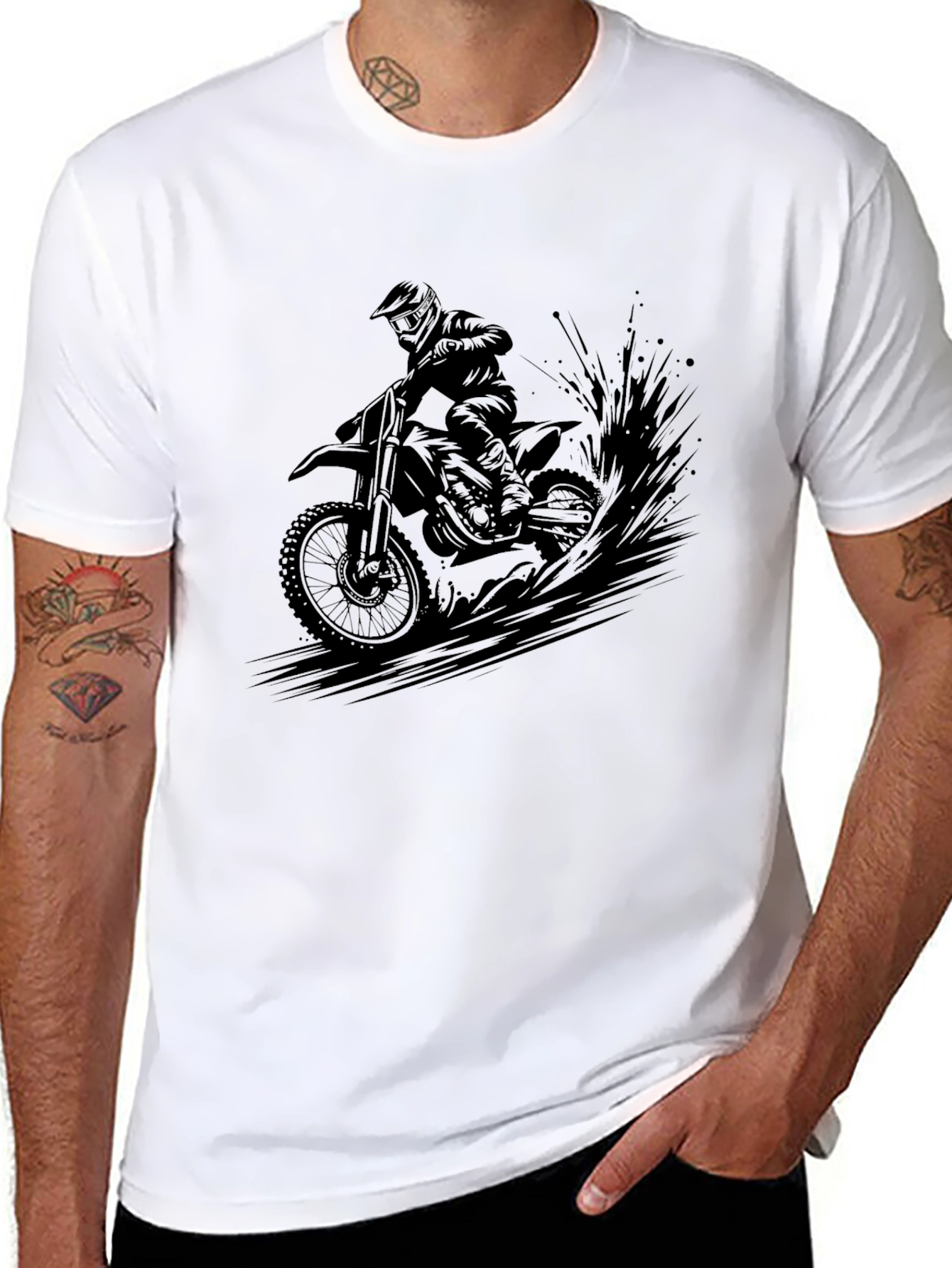 Motocross Rider Graphic Tee - Black