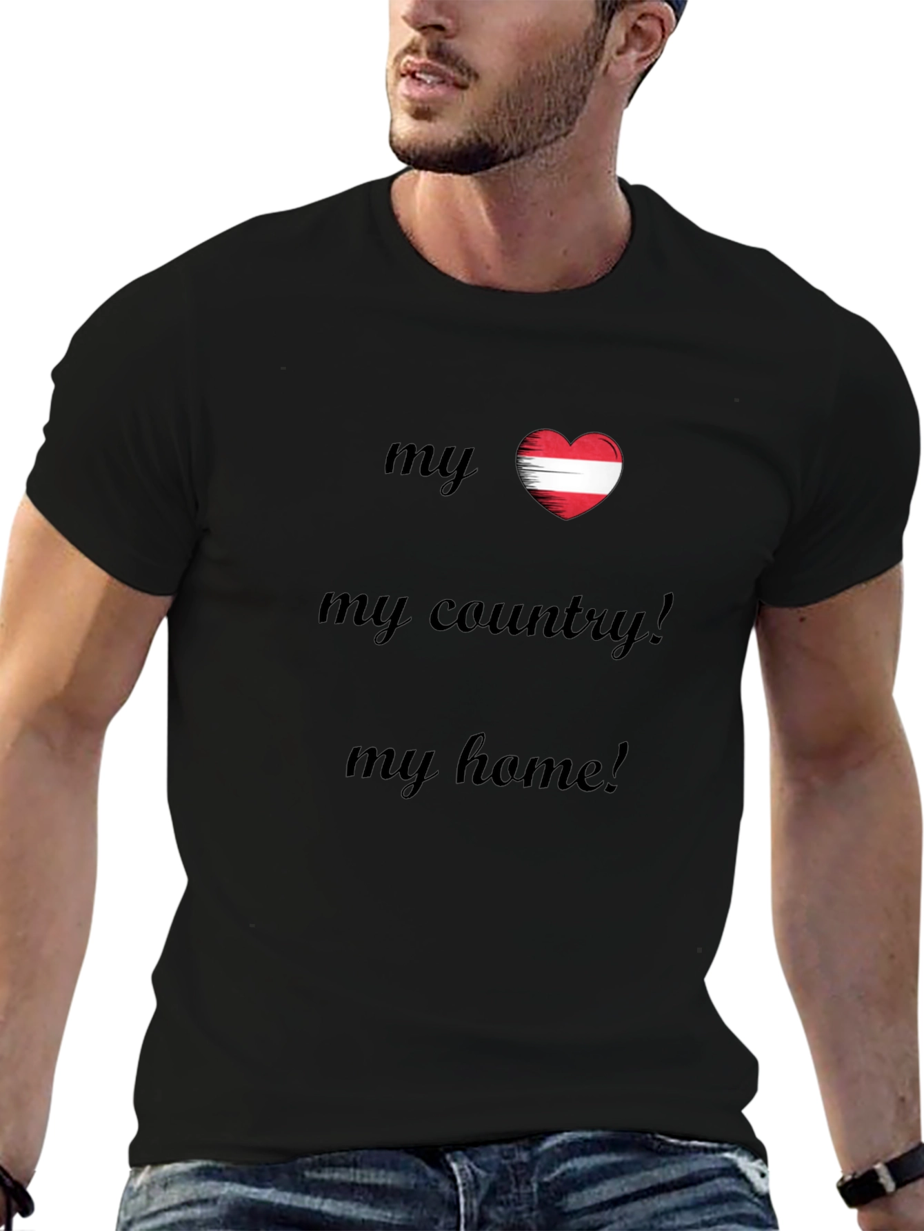 Austria Heart Flag T-Shirt - My Country My Home