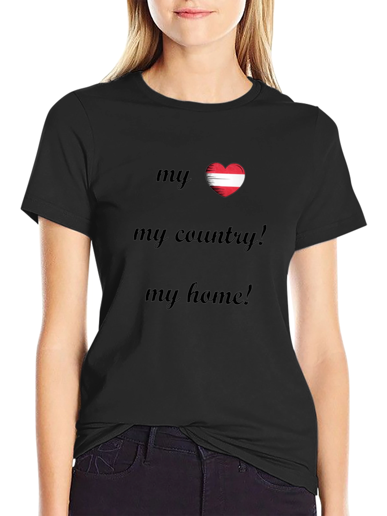Austria Heart Flag T-Shirt - My Country My Home