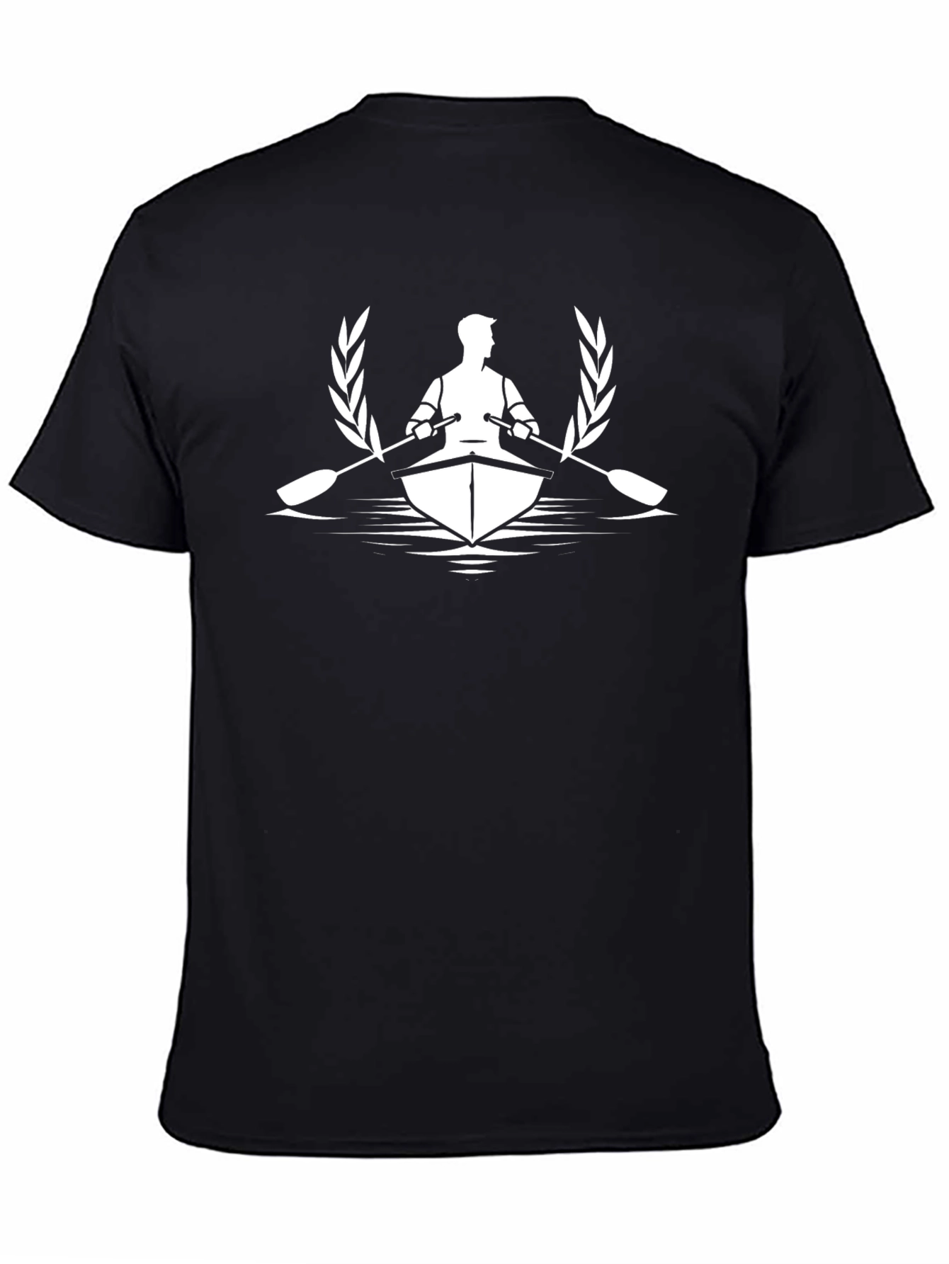 Rowing Graphic Tee - Black Cotton T-Shirt