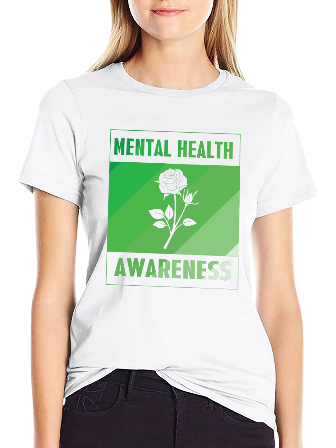 Mental Health Awareness Rose Graphic Tee