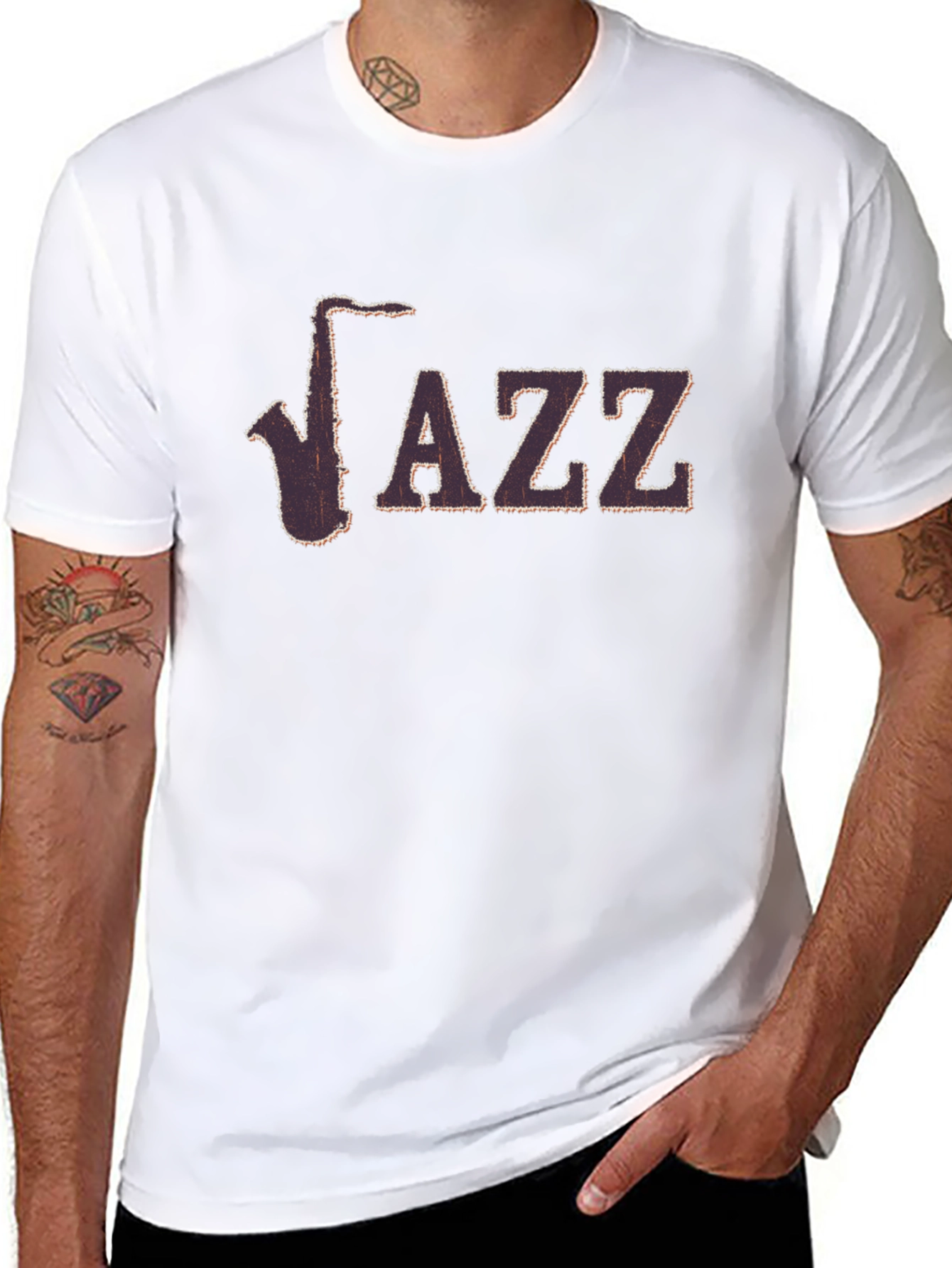 Jazz Saxophone Graphic T-Shirt - Cool Music Tee