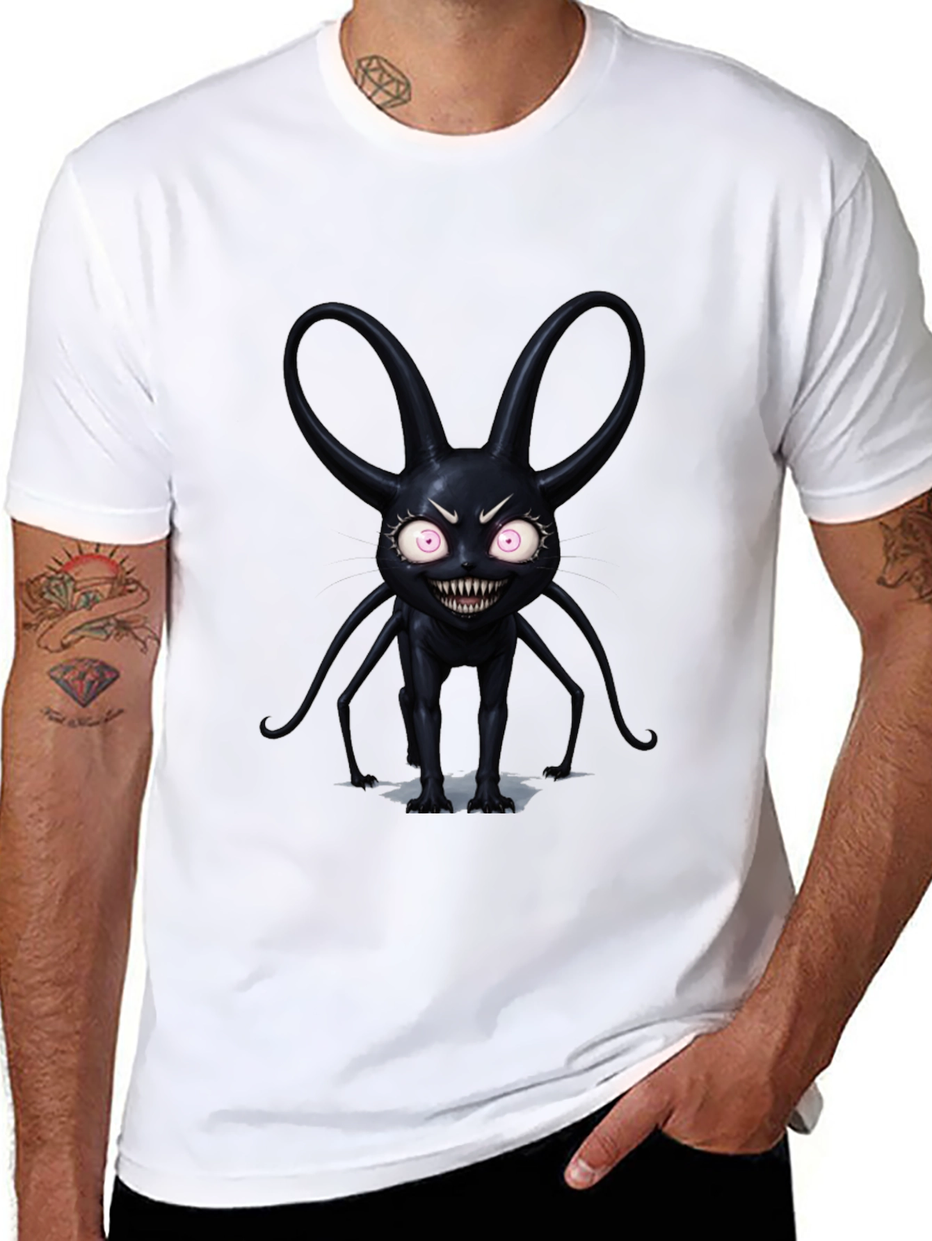 Monster Graphic Tee - Dark Fantasy Style T-Shirt