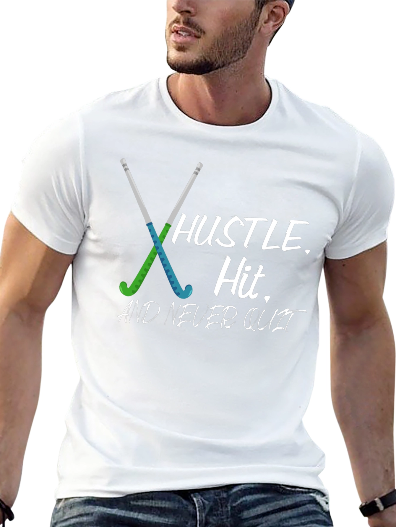 Hustle Hit Never Quit Hockey T-Shirt