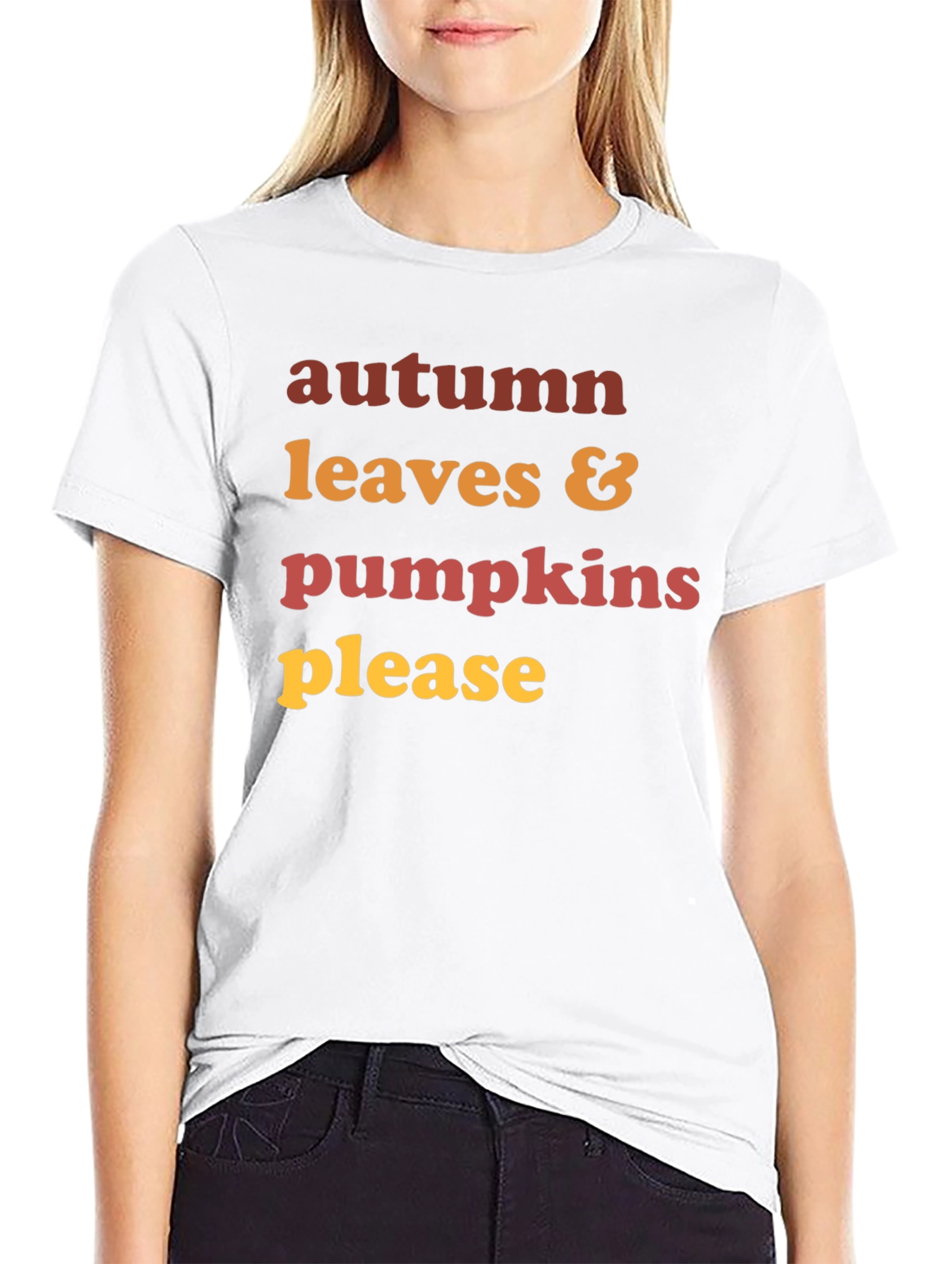 Autumn Leaves & Pumpkins Please Graphic Tee