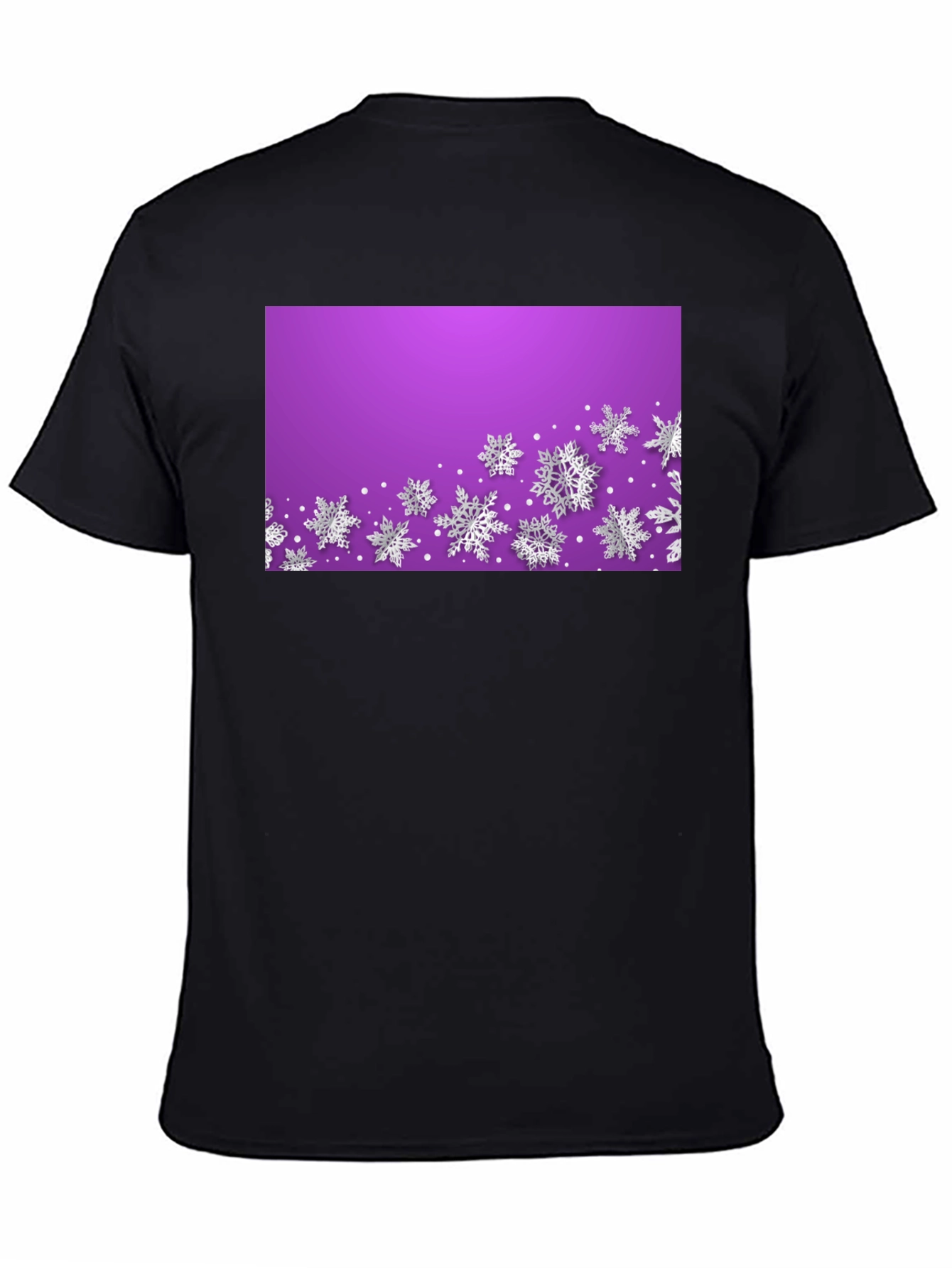 Winter Snowflake Graphic Tee - Black